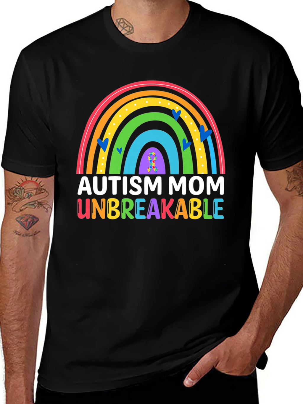 Autism Mom Unbreakable Rainbow T-Shirt