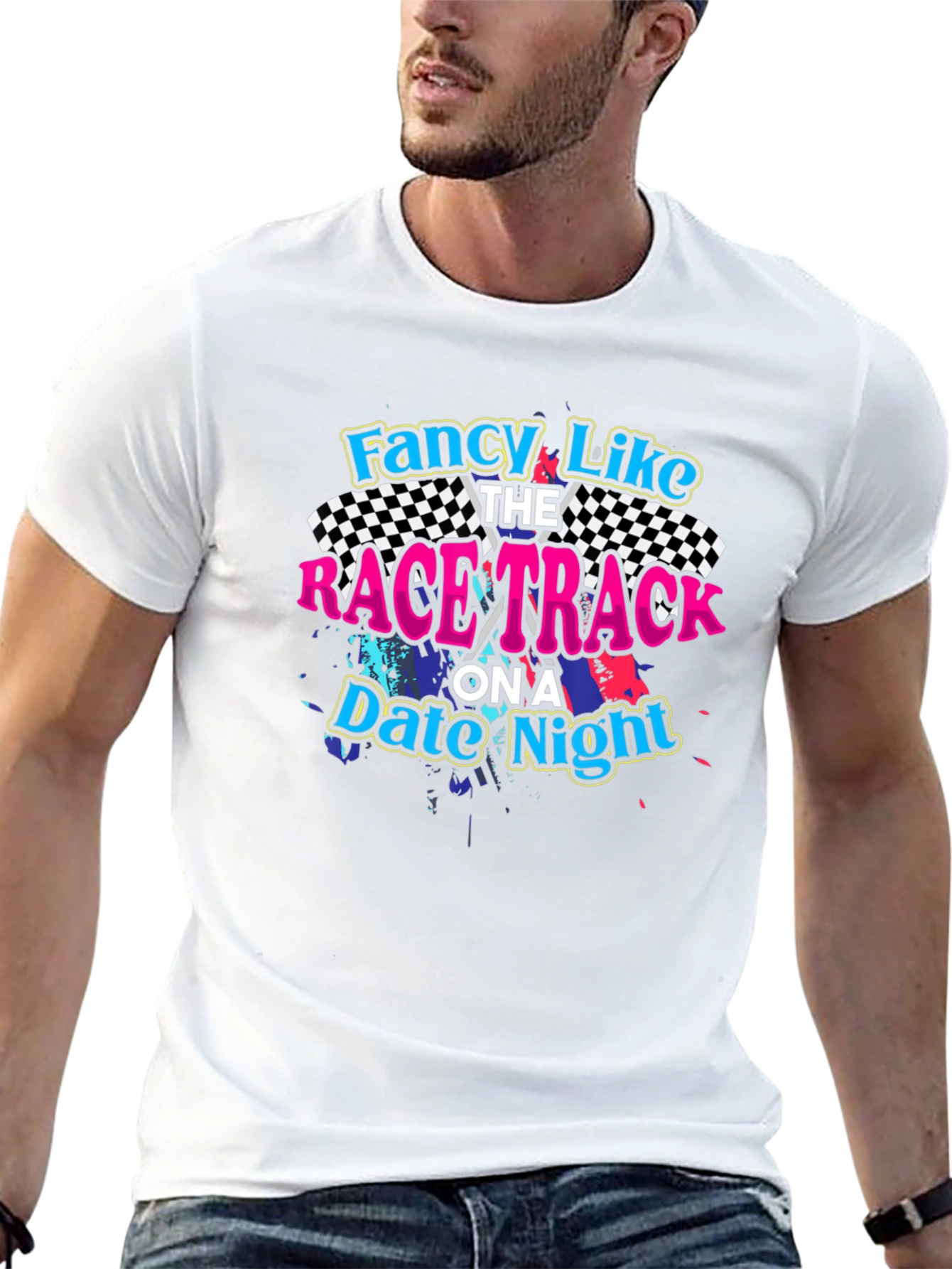 Fancy Like Race Track Date Night Black Graphic Tee