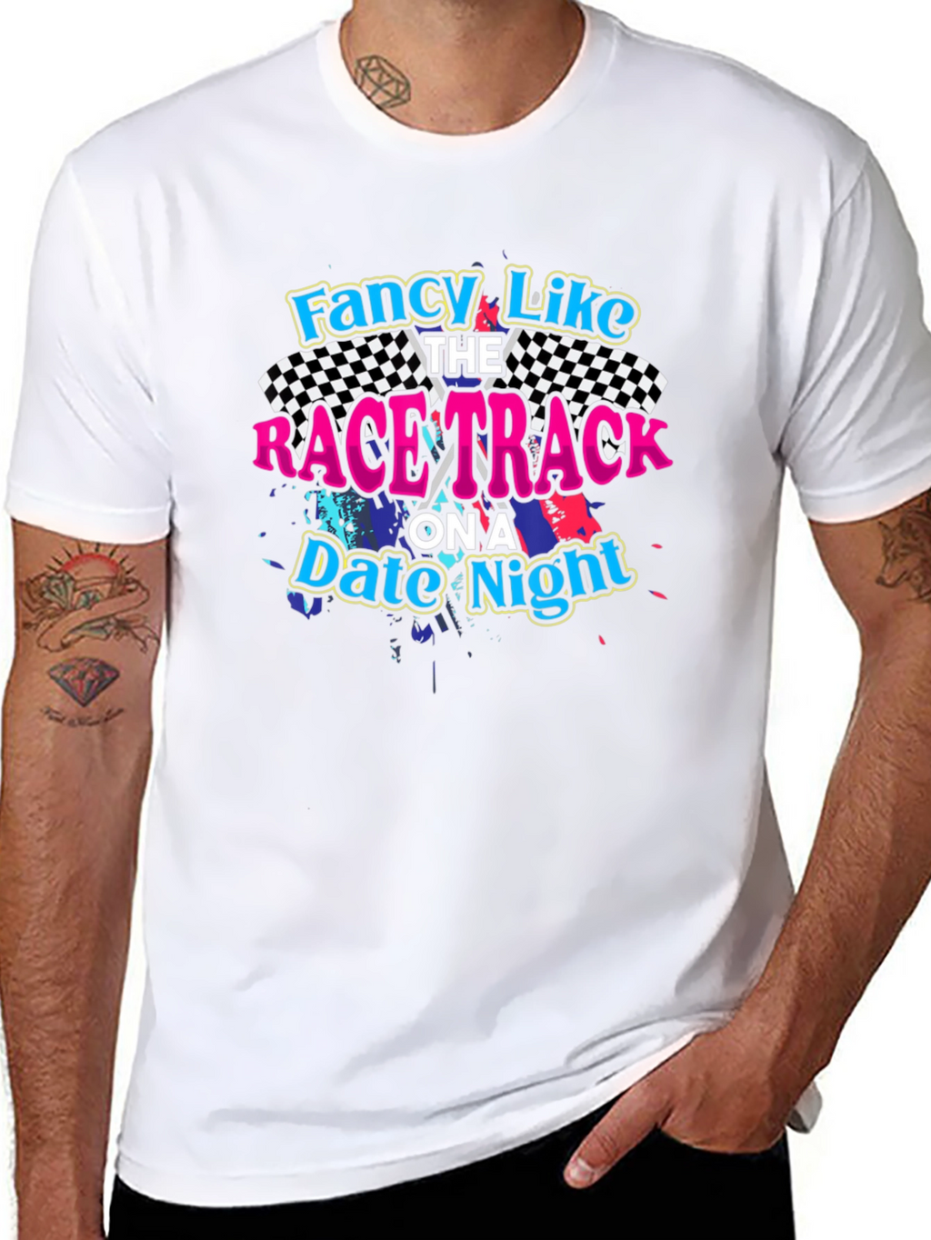 Fancy Like Race Track Date Night Black Graphic Tee