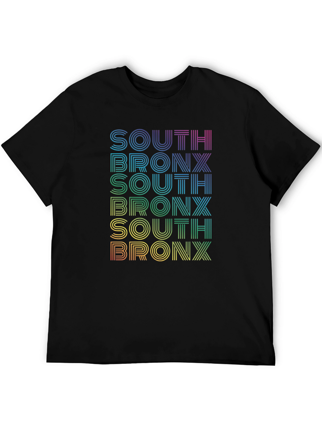 Retro South Bronx T-Shirt - Rainbow Text Design