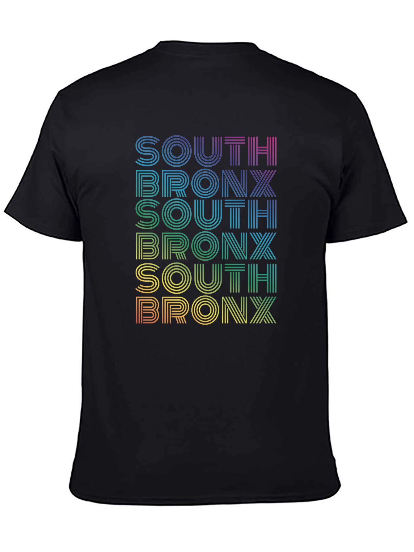 Retro South Bronx T-Shirt - Rainbow Text Design
