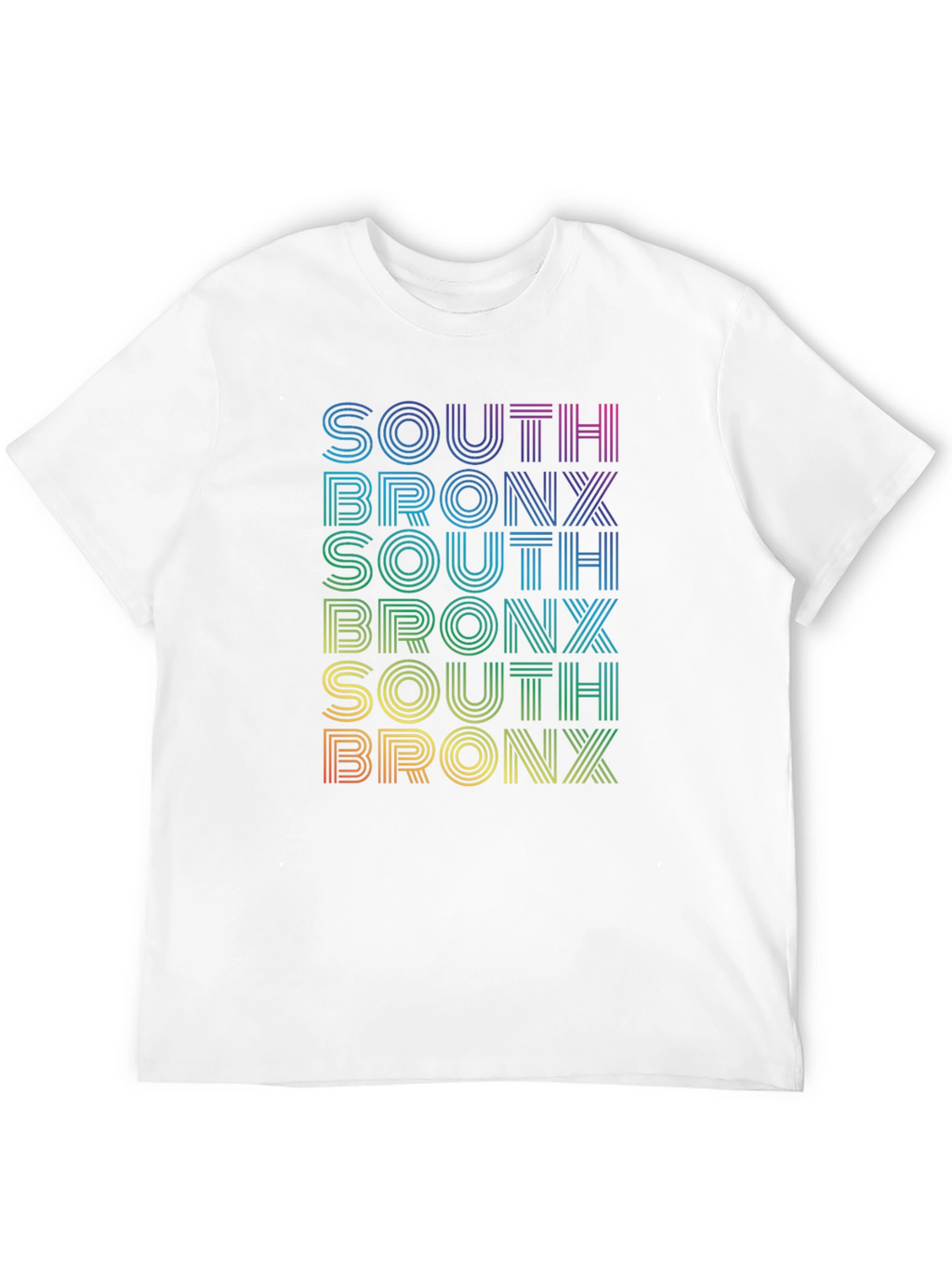 Retro South Bronx T-Shirt - Rainbow Text Design