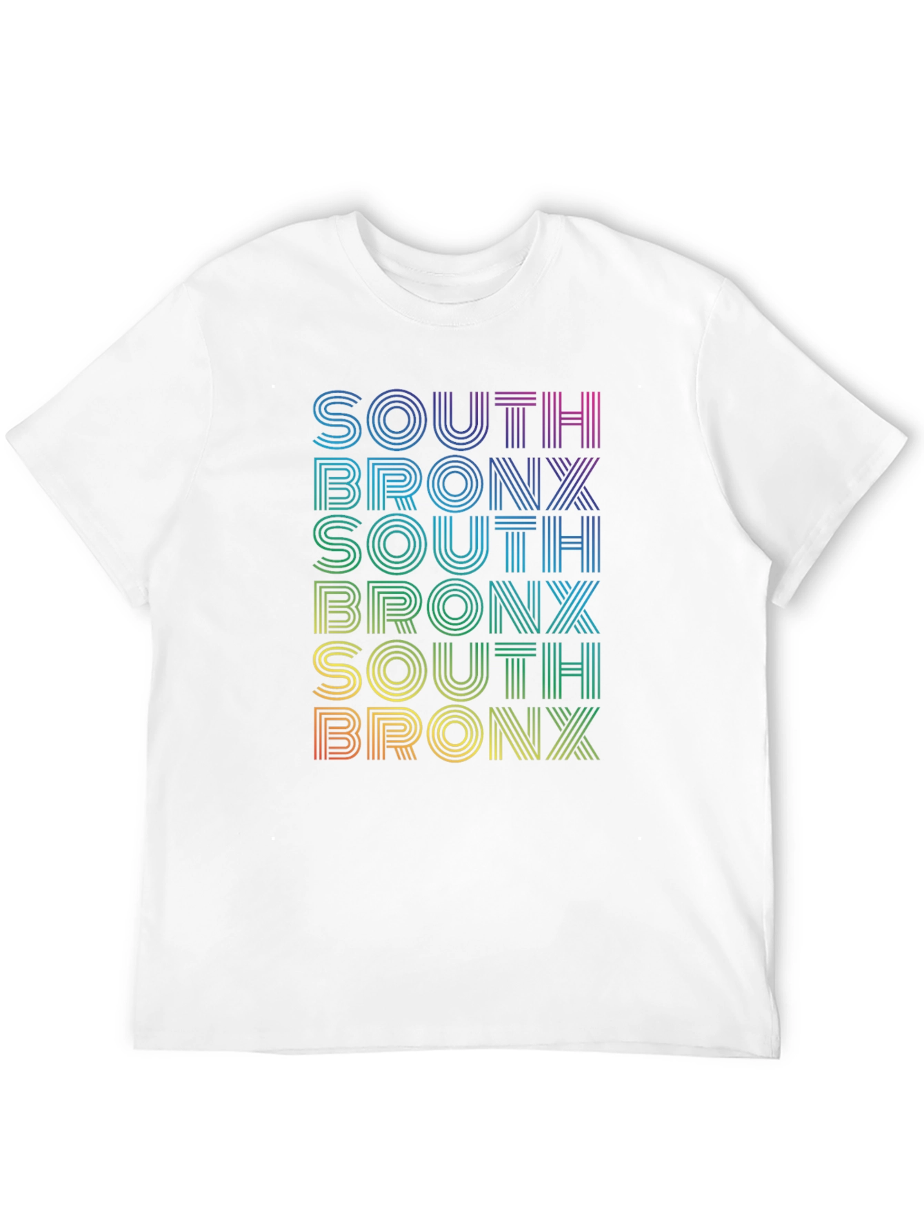 Retro South Bronx T-Shirt - Rainbow Text Design