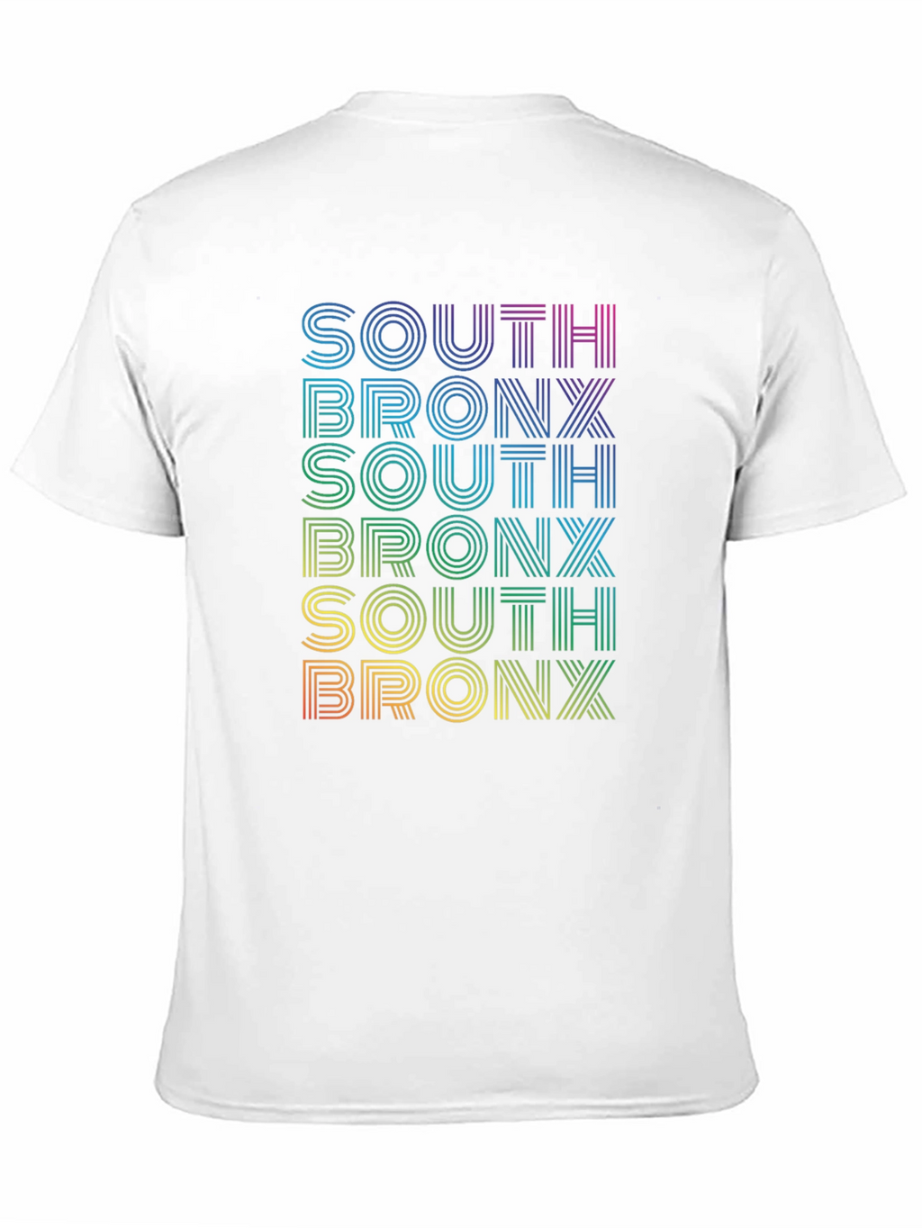 Retro South Bronx T-Shirt - Rainbow Text Design