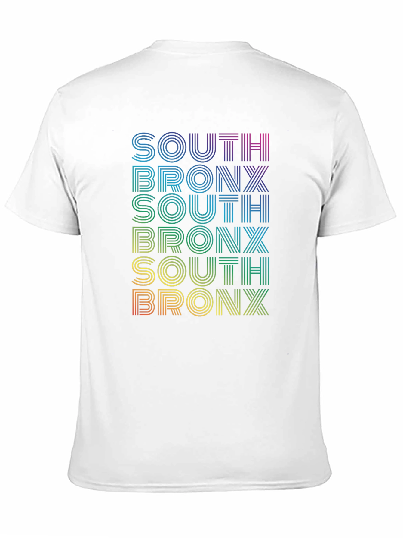 Retro South Bronx T-Shirt - Rainbow Text Design