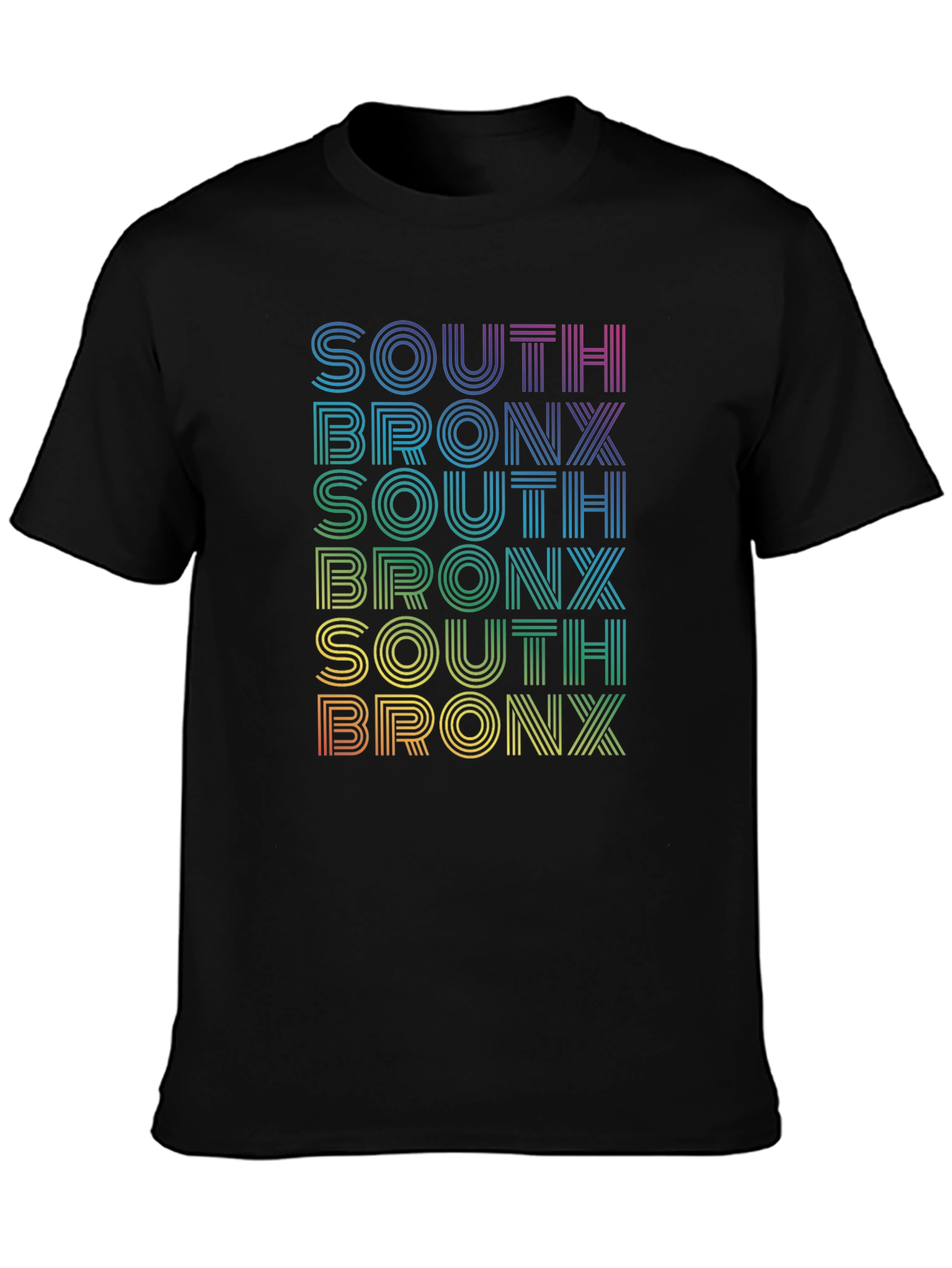 Retro South Bronx T-Shirt - Rainbow Text Design