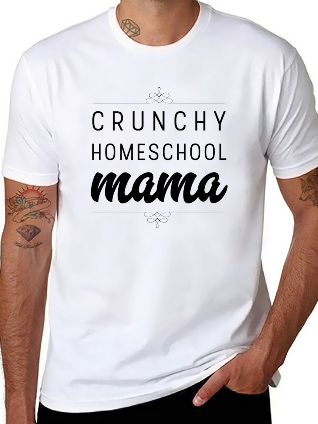 Crunchy Homeschool Mama Black T-Shirt