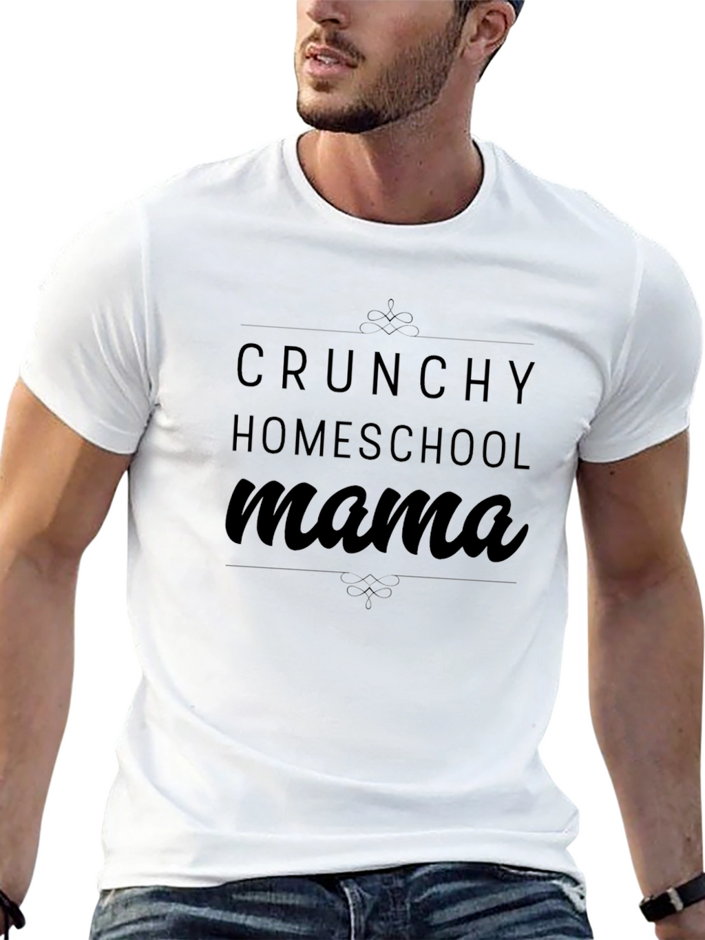 Crunchy Homeschool Mama Black T-Shirt