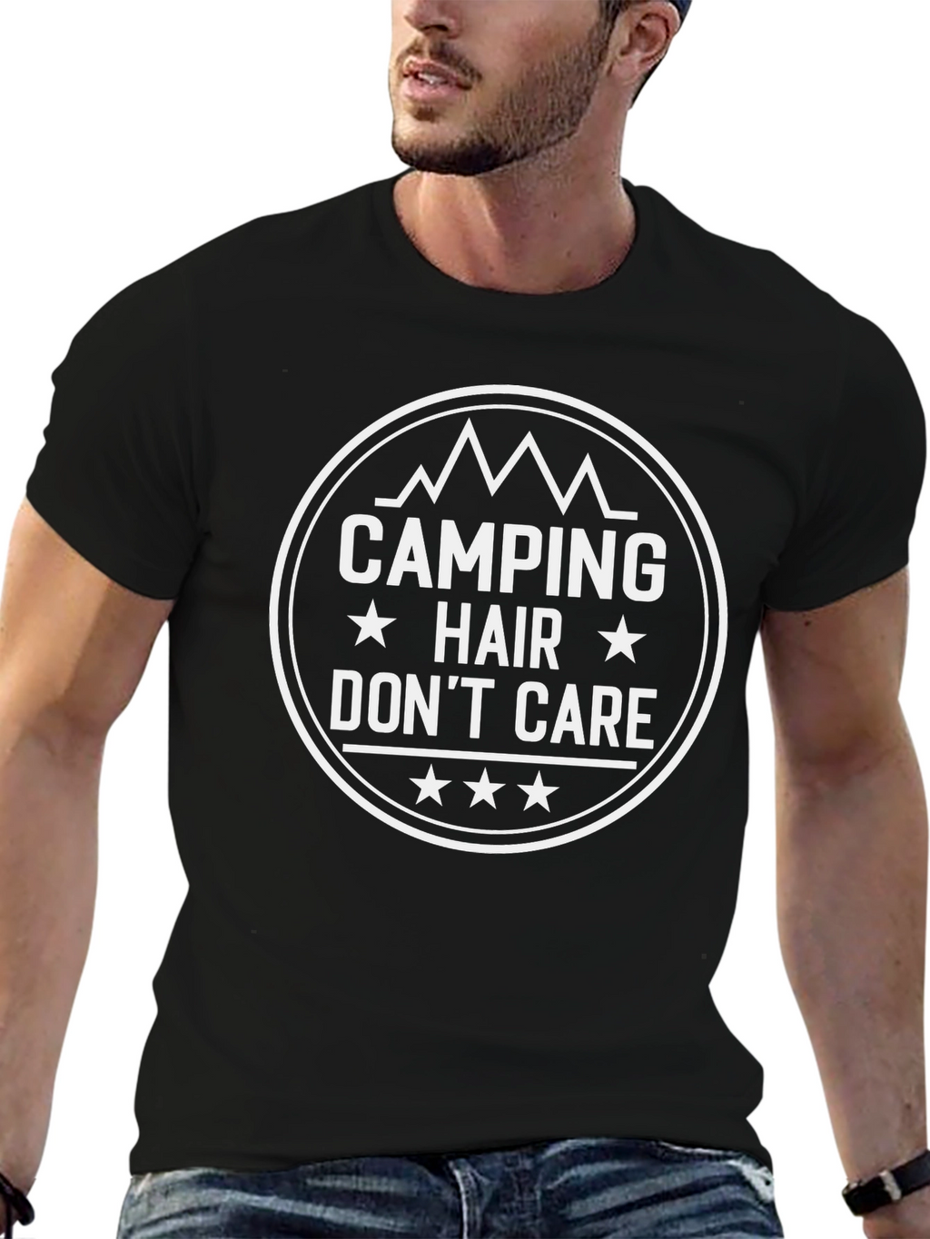 Camping Hair Dont Care Graphic Tee