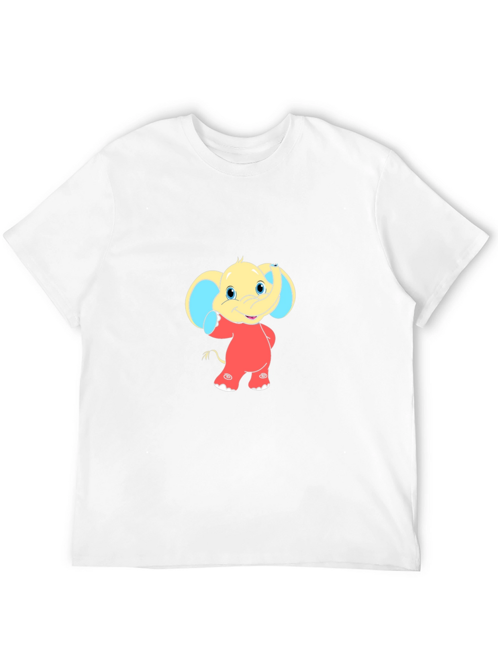 Cartoon Elephant Graphic Tee - Black