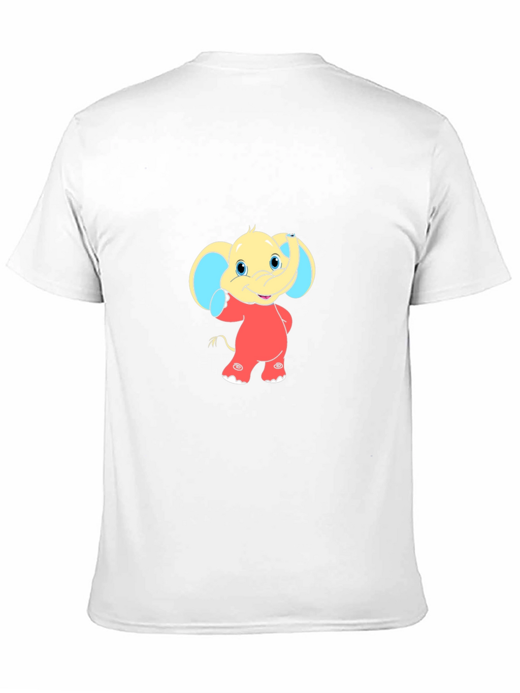 Cartoon Elephant Graphic Tee - Black