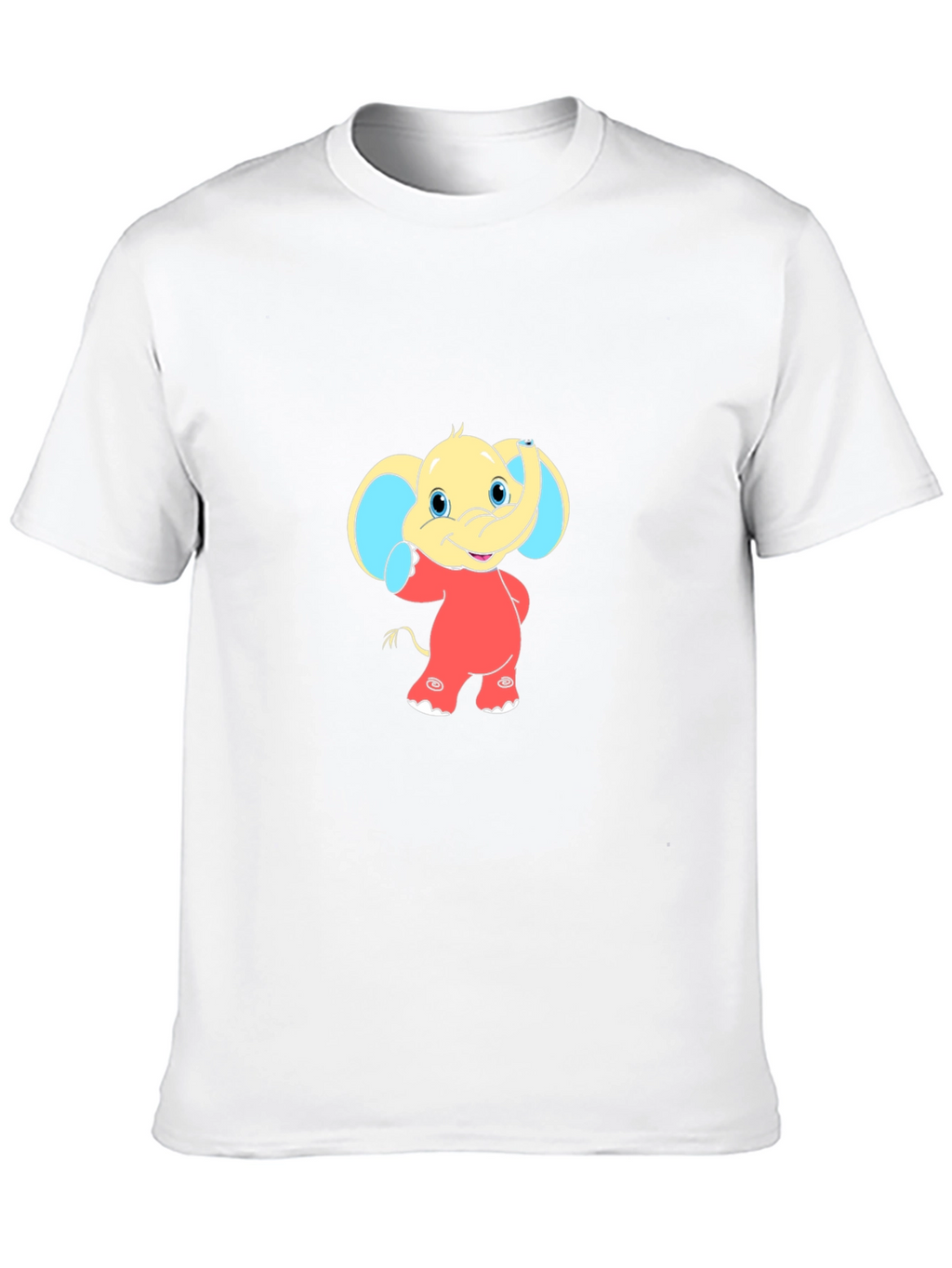 Cartoon Elephant Graphic Tee - Black