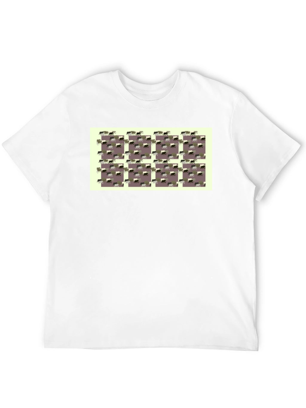 Novelty Elephant Pattern Black T-Shirt