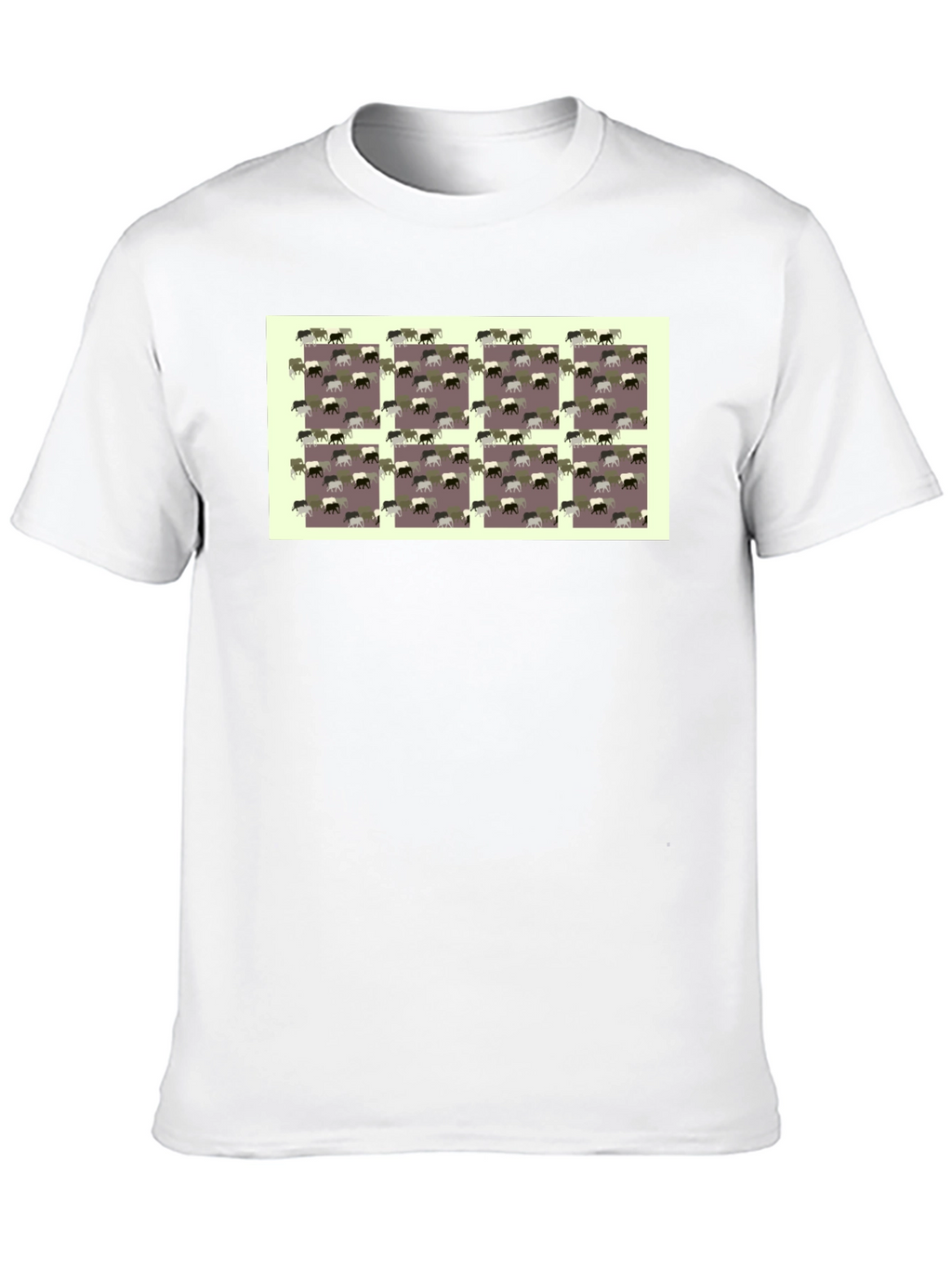 Novelty Elephant Pattern Black T-Shirt