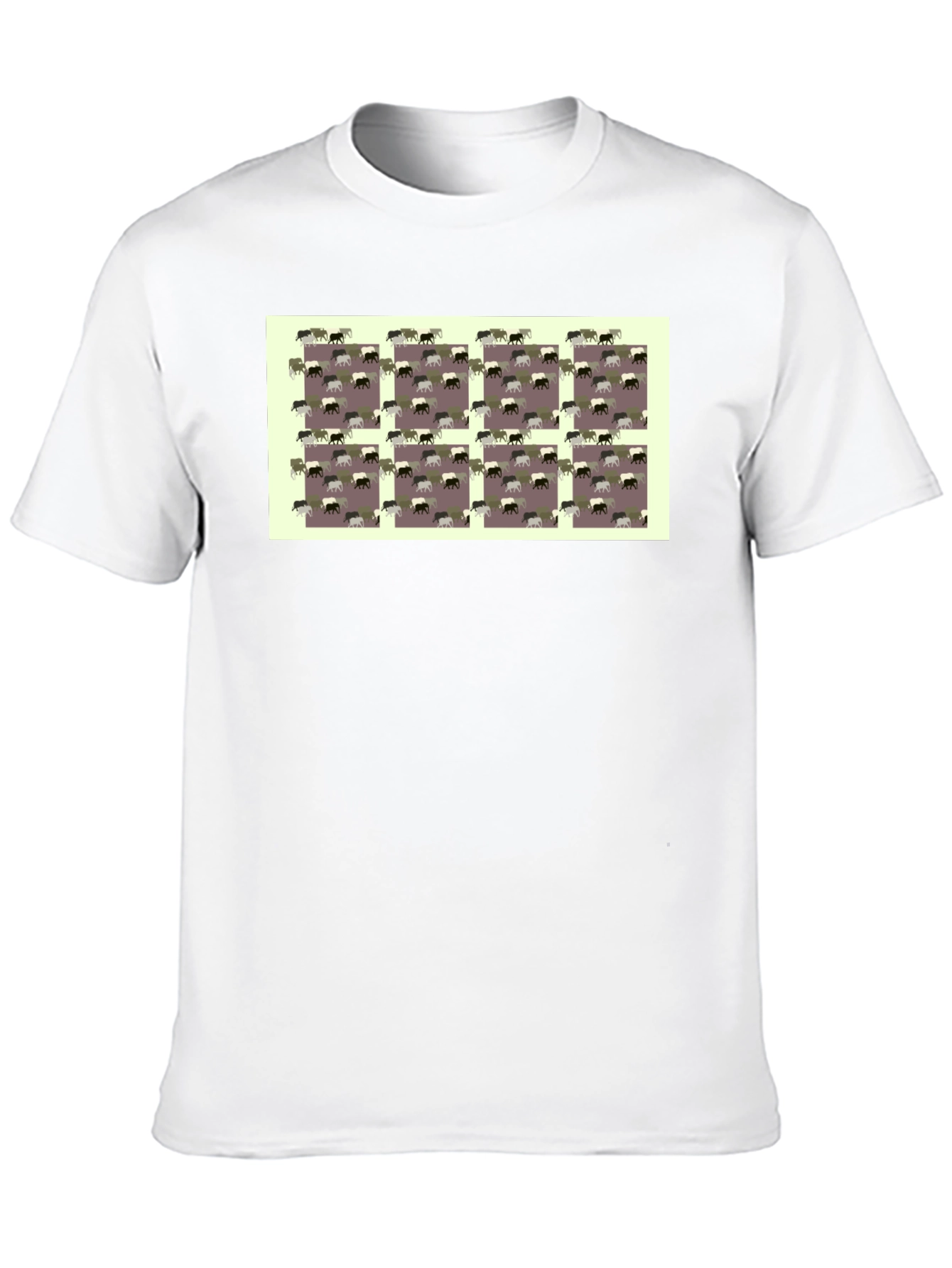 Novelty Elephant Pattern Black T-Shirt