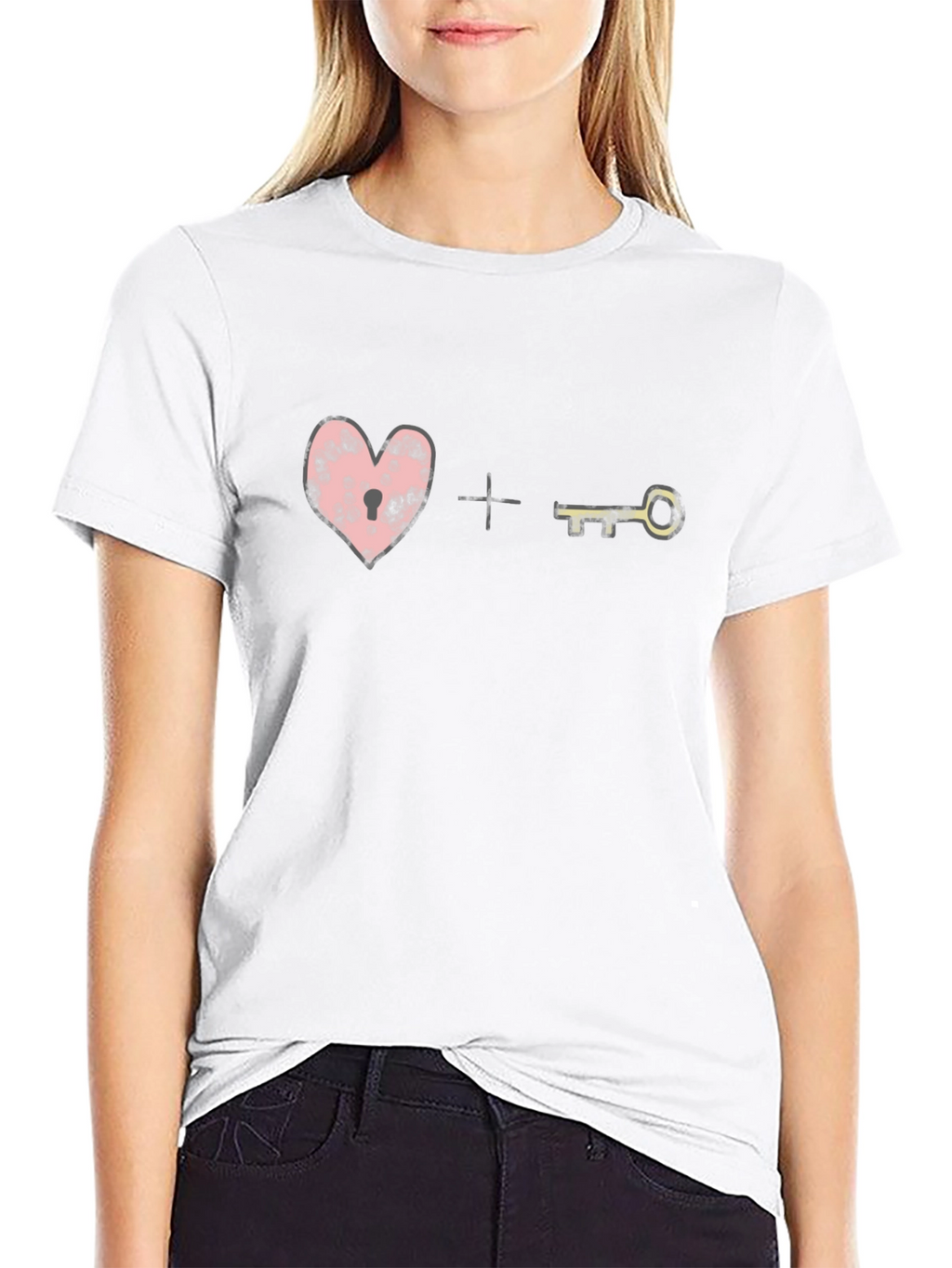 Heart Lock and Key Graphic Tee