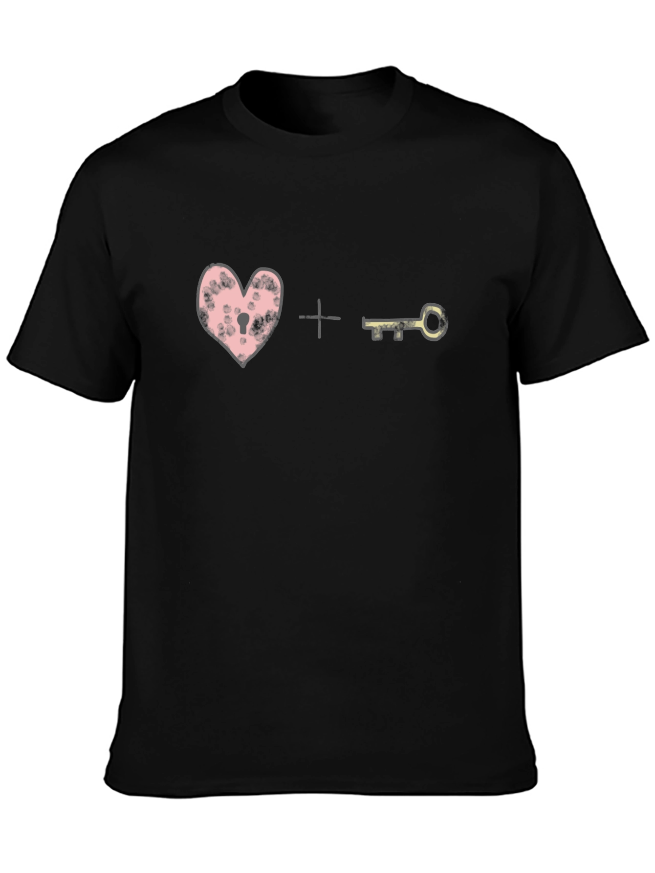 Heart Lock and Key Graphic Tee