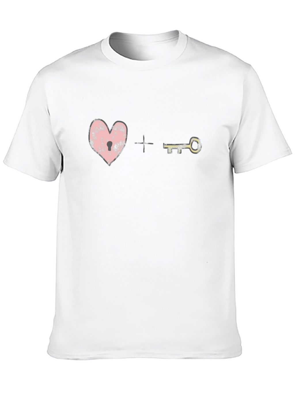 Heart Lock and Key Graphic Tee