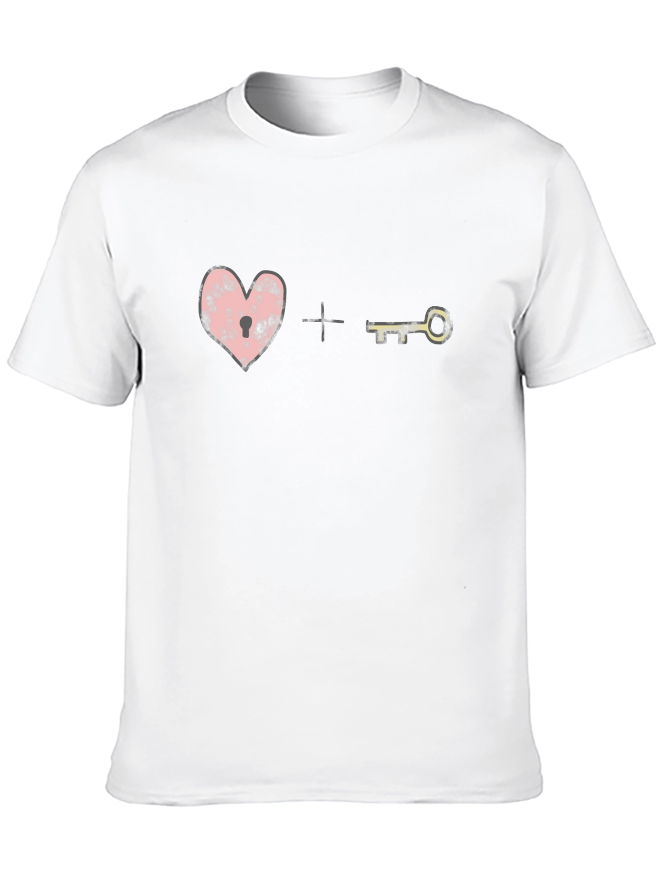 Heart Lock and Key Graphic Tee