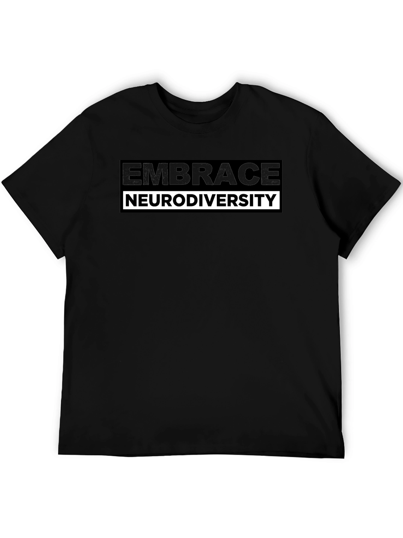 Embrace Neurodiversity T-Shirt - Black Short Sleeve