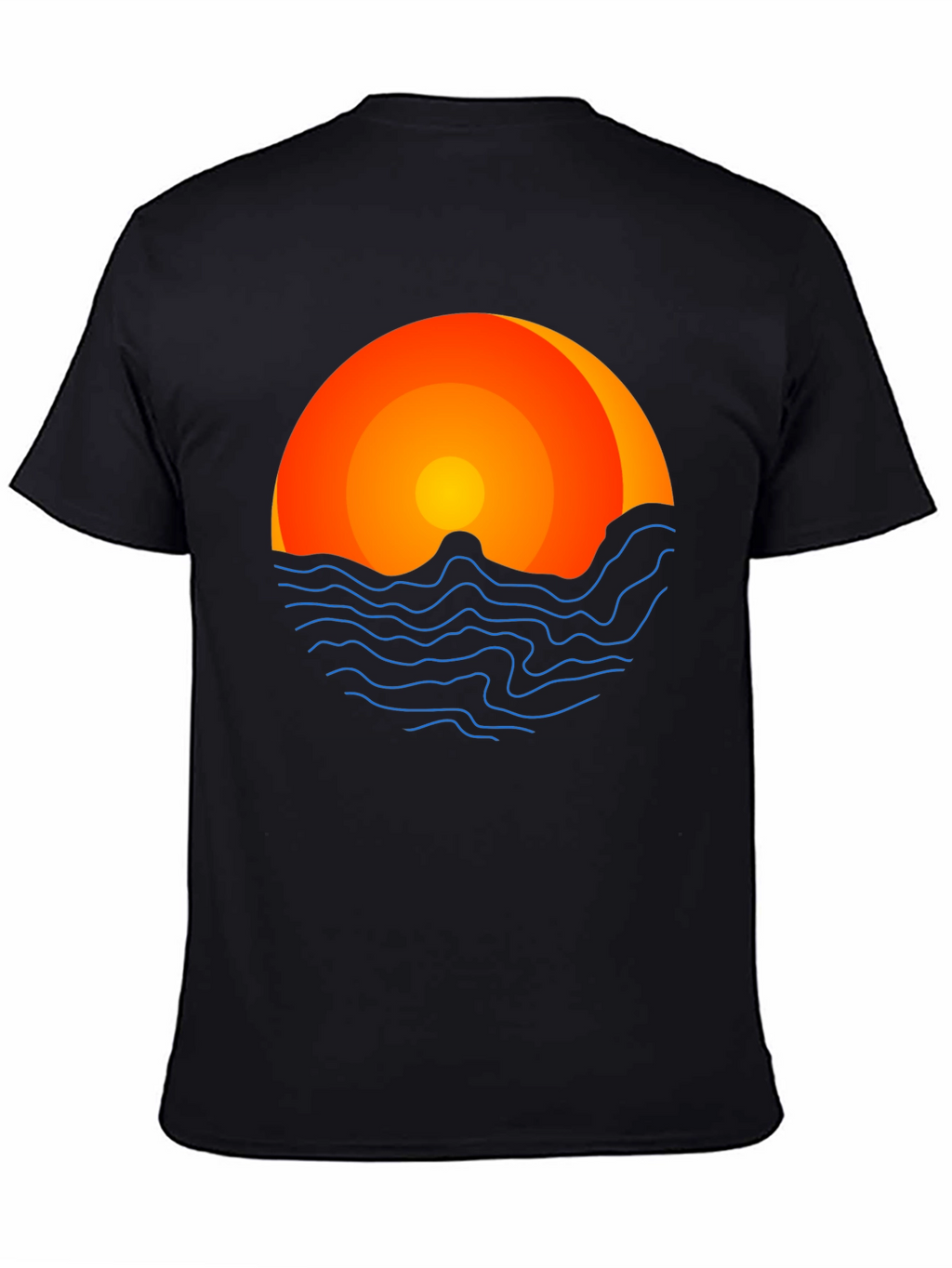 Sunset Graphic Tee - Coastal Vibes Black T-Shirt