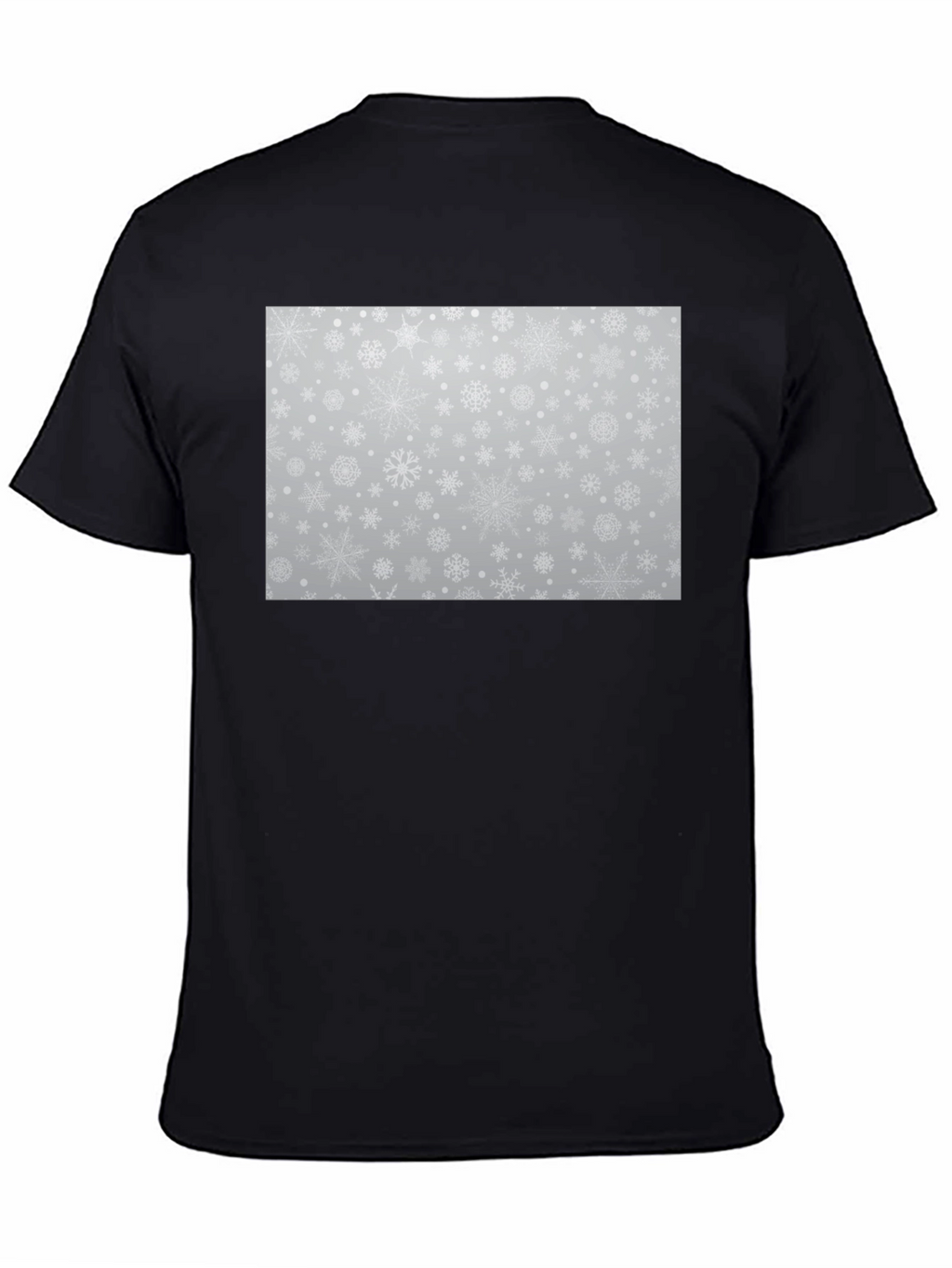 Snowflake Pattern Black Tee - Winter Style