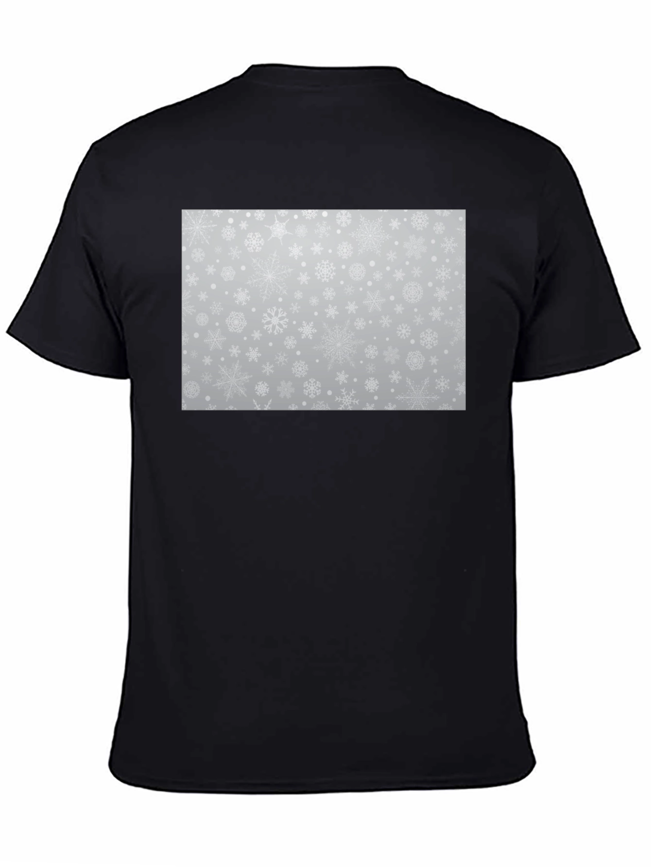 Snowflake Pattern Black Tee - Winter Style