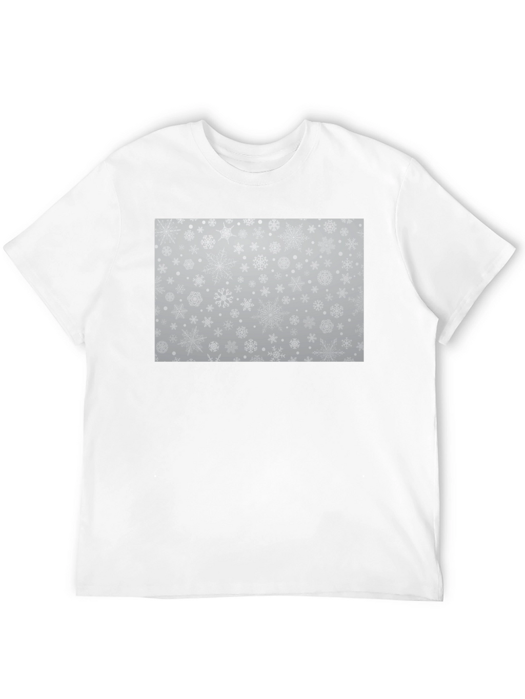 Snowflake Pattern Black Tee - Winter Style