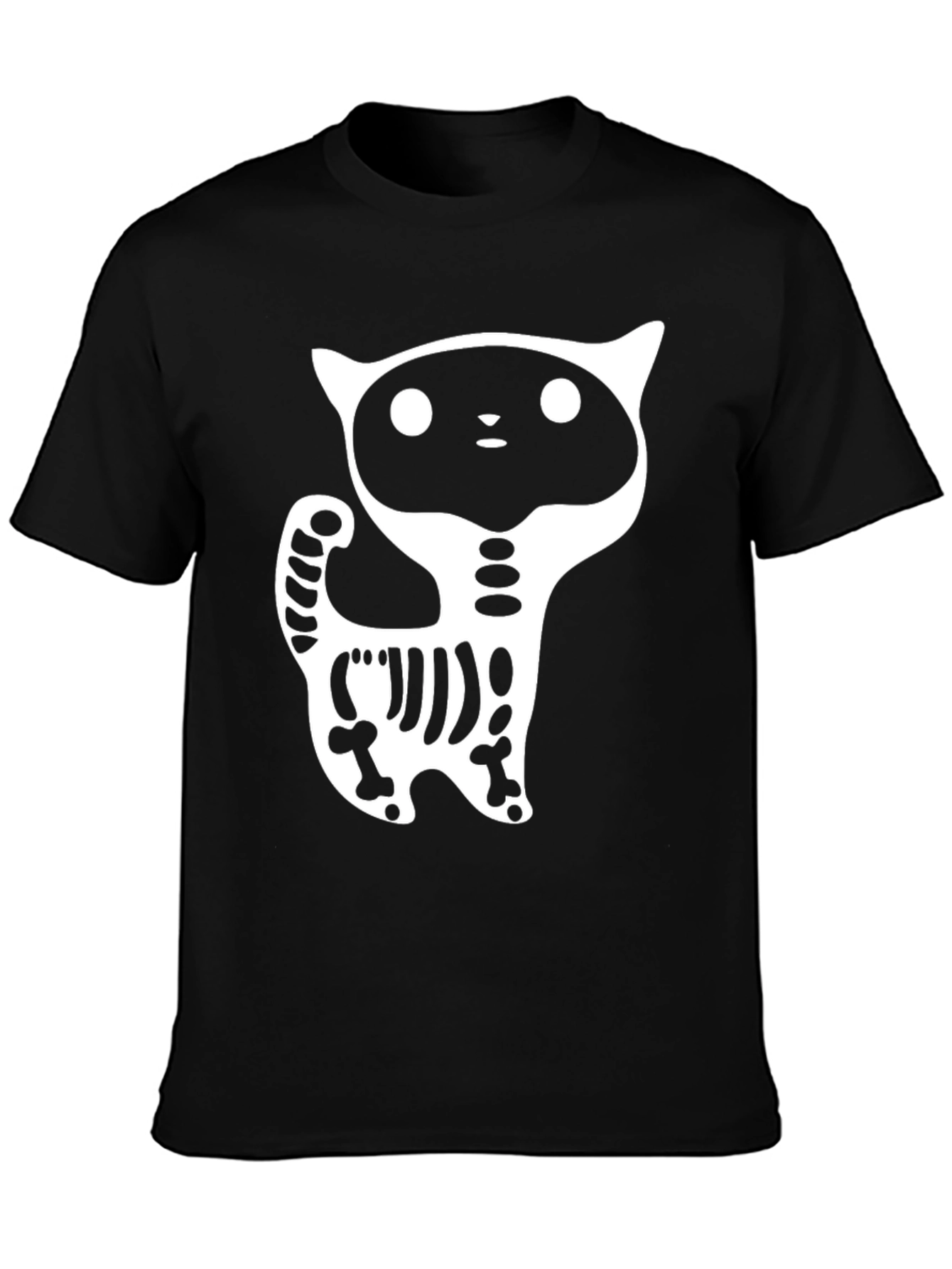 Skeleton Cat Graphic T-Shirt - Halloween Ready