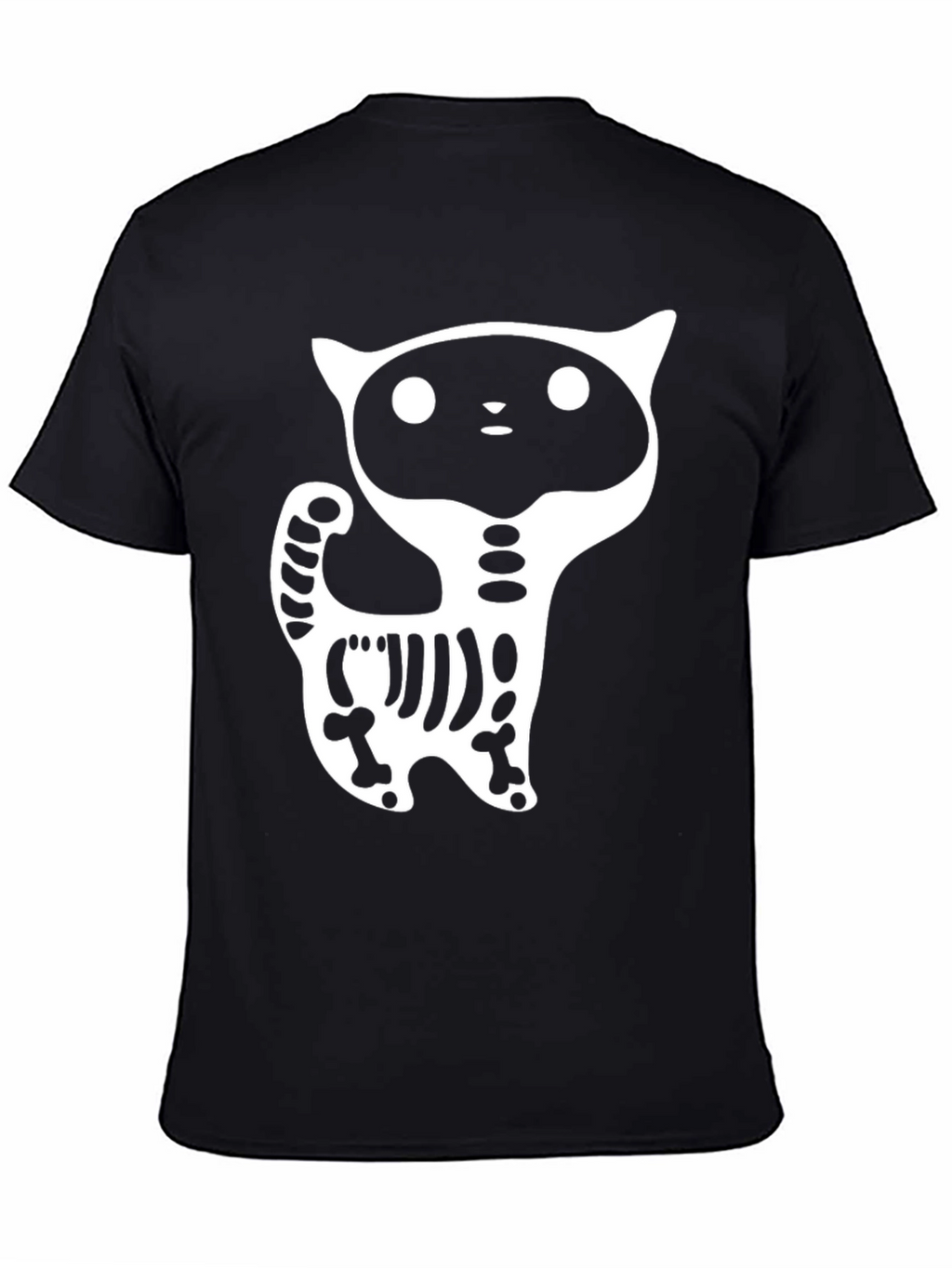 Skeleton Cat Graphic T-Shirt - Halloween Ready