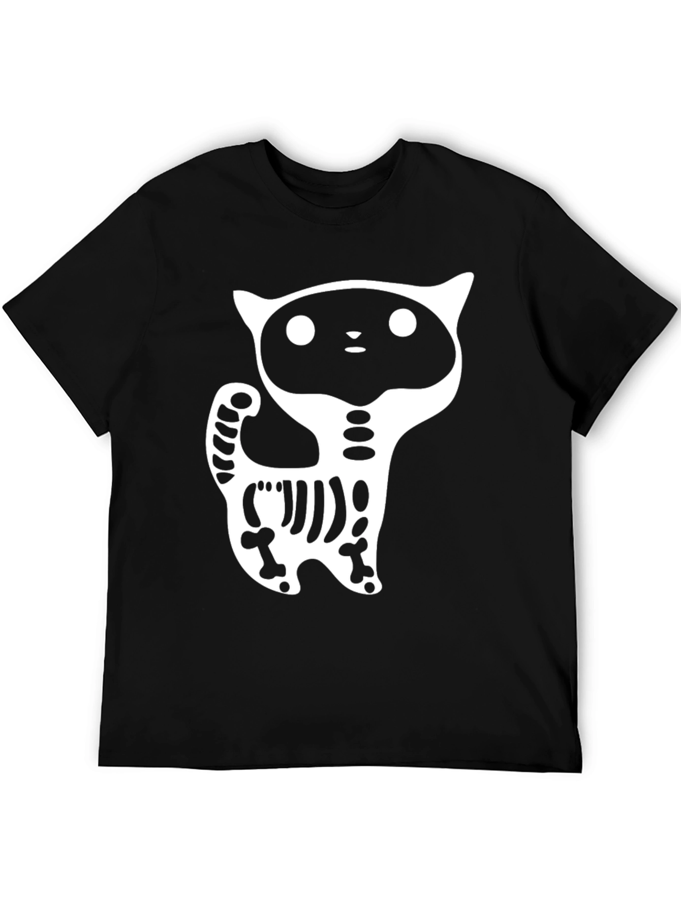 Skeleton Cat Graphic T-Shirt - Halloween Ready