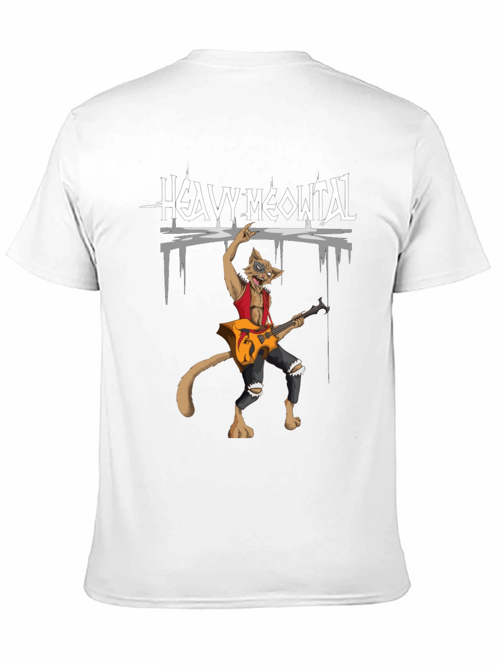Heavy Meowtal T-Shirt - Rocker Cat Graphic Tee