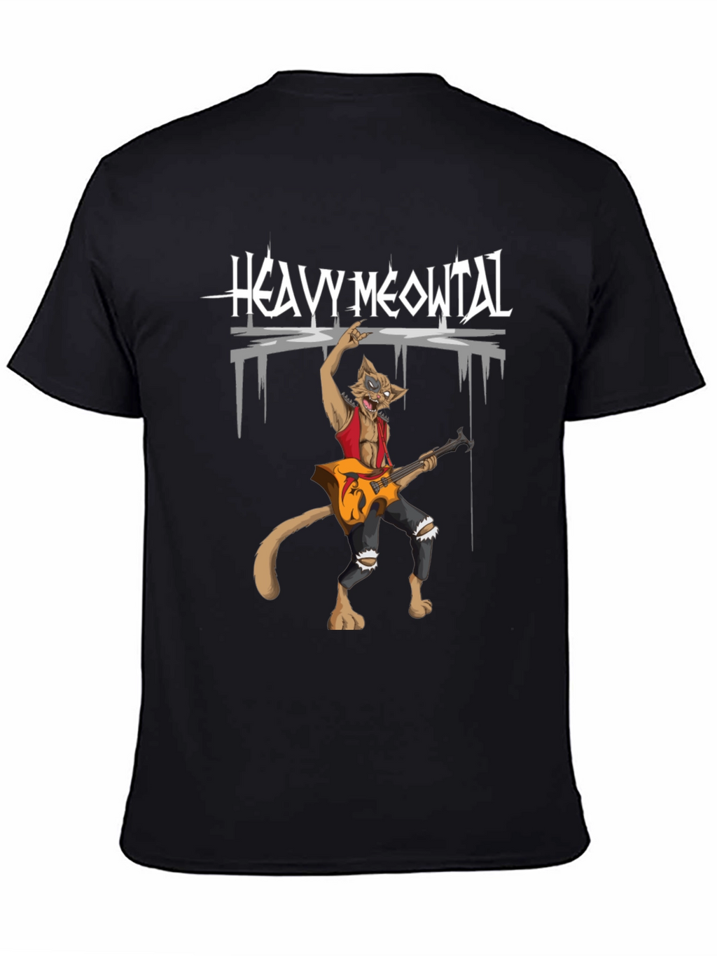 Heavy Meowtal T-Shirt - Rocker Cat Graphic Tee