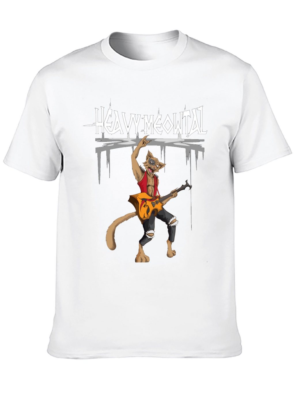 Heavy Meowtal T-Shirt - Rocker Cat Graphic Tee