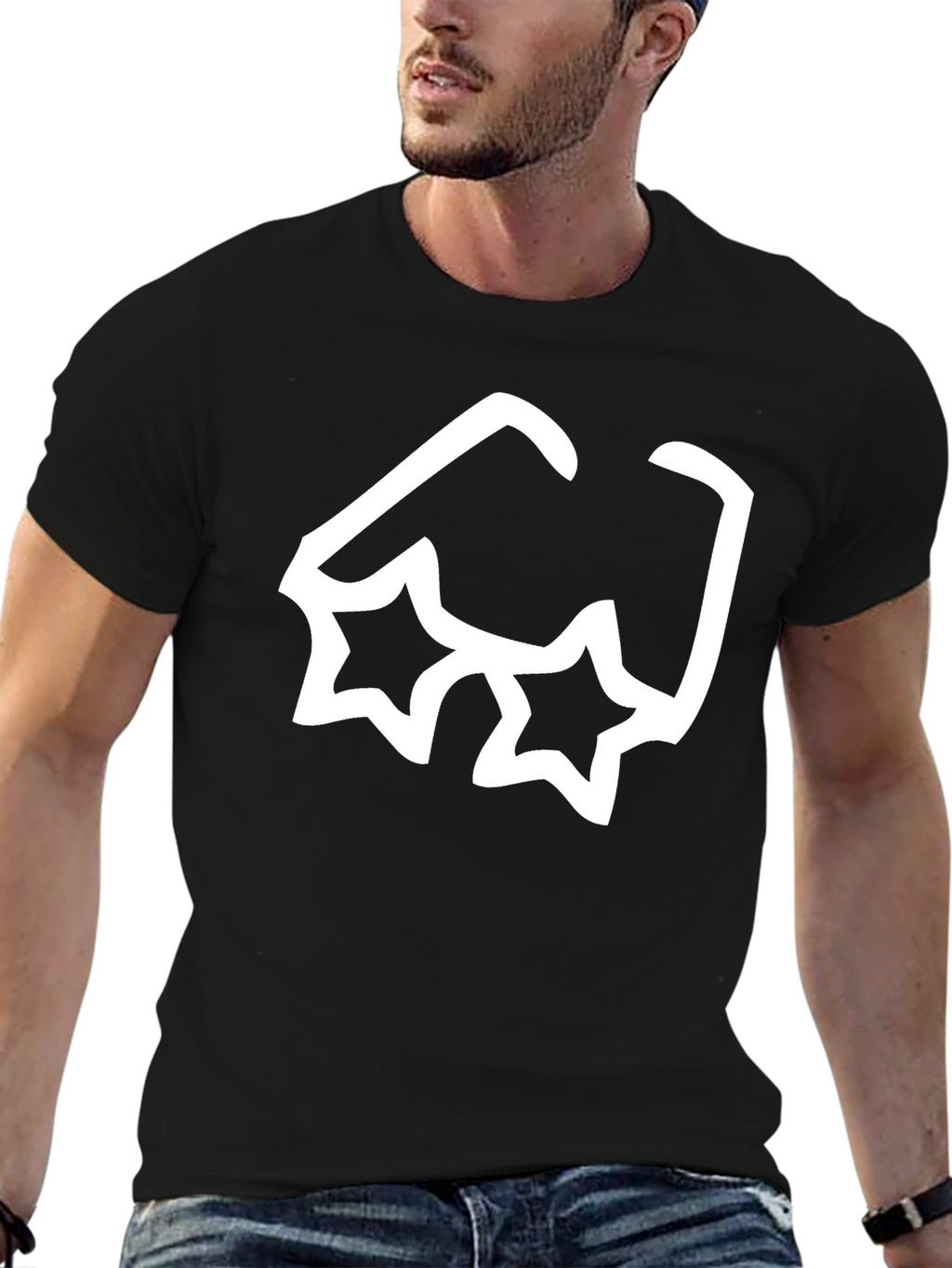 Cool Star Sunglasses Graphic Black T-Shirt