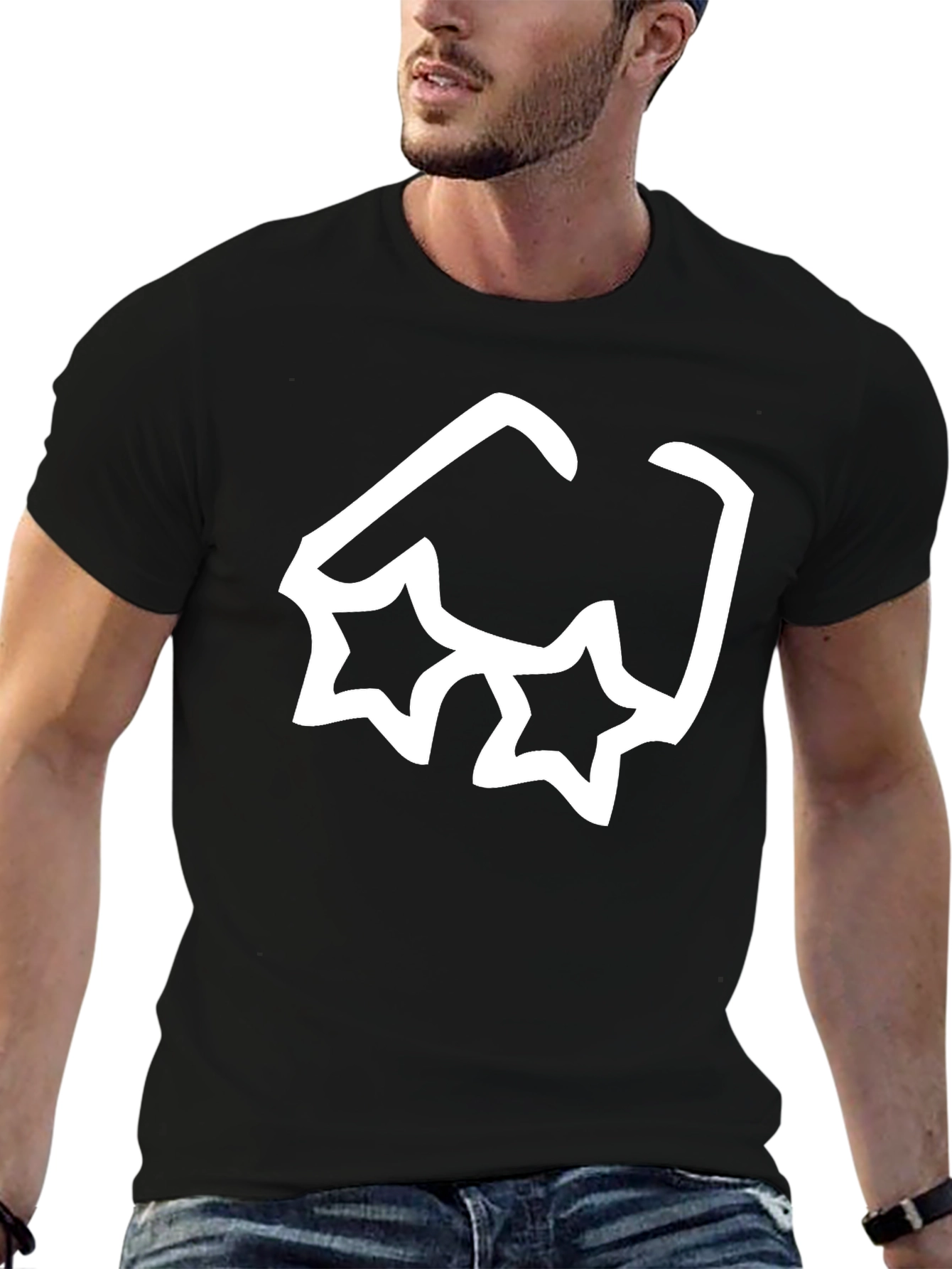 Cool Star Sunglasses Graphic Black T-Shirt