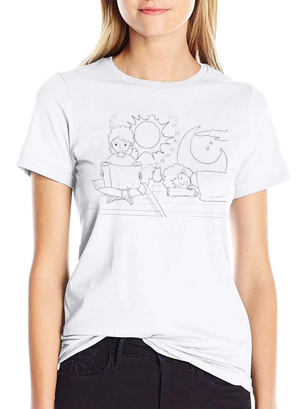 Day & Night Reading Black Tee