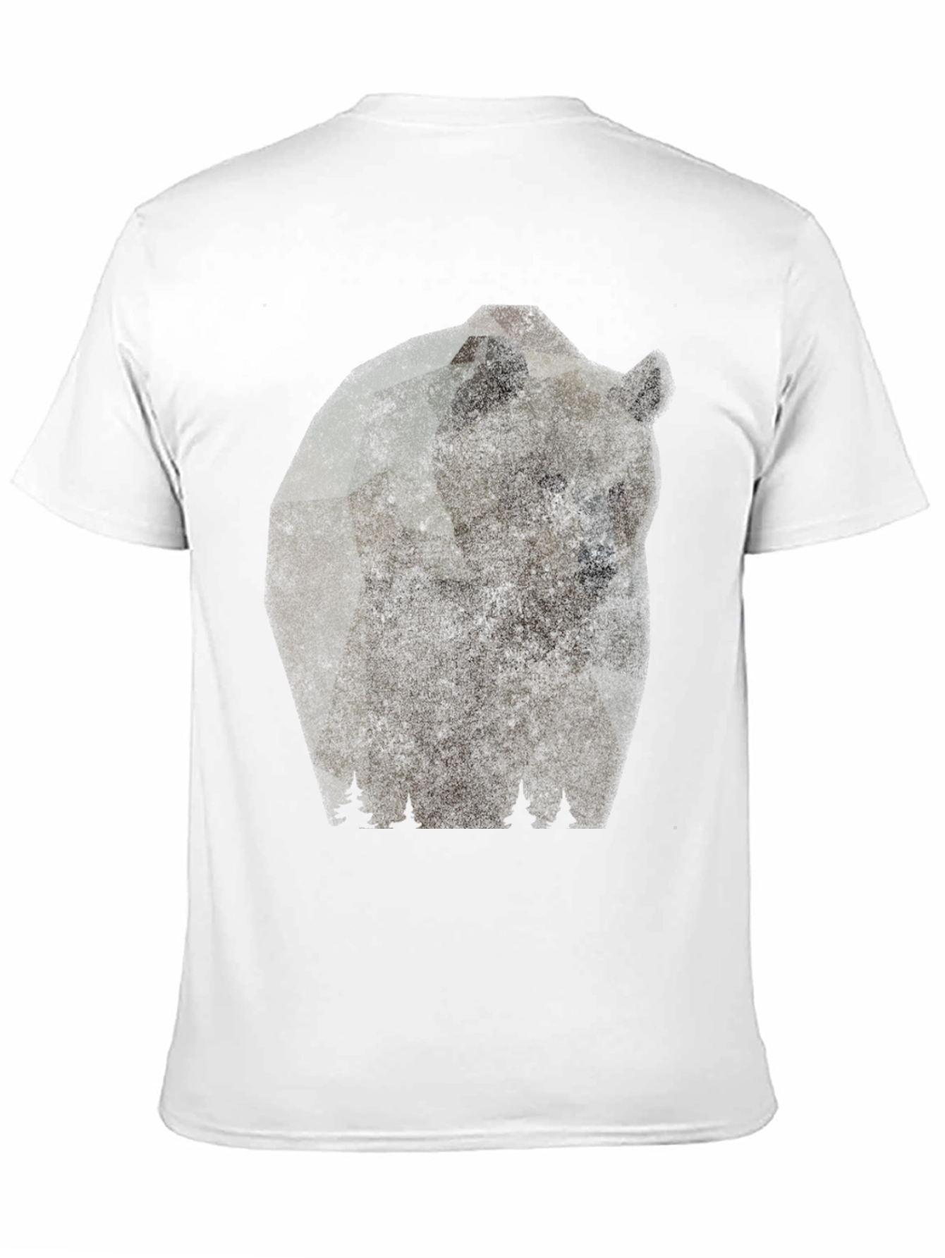 Bear Graphic Print Mens Black T-Shirt