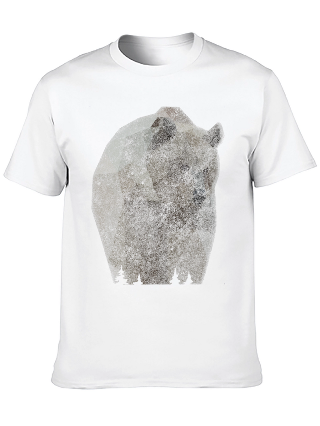 Bear Graphic Print Mens Black T-Shirt