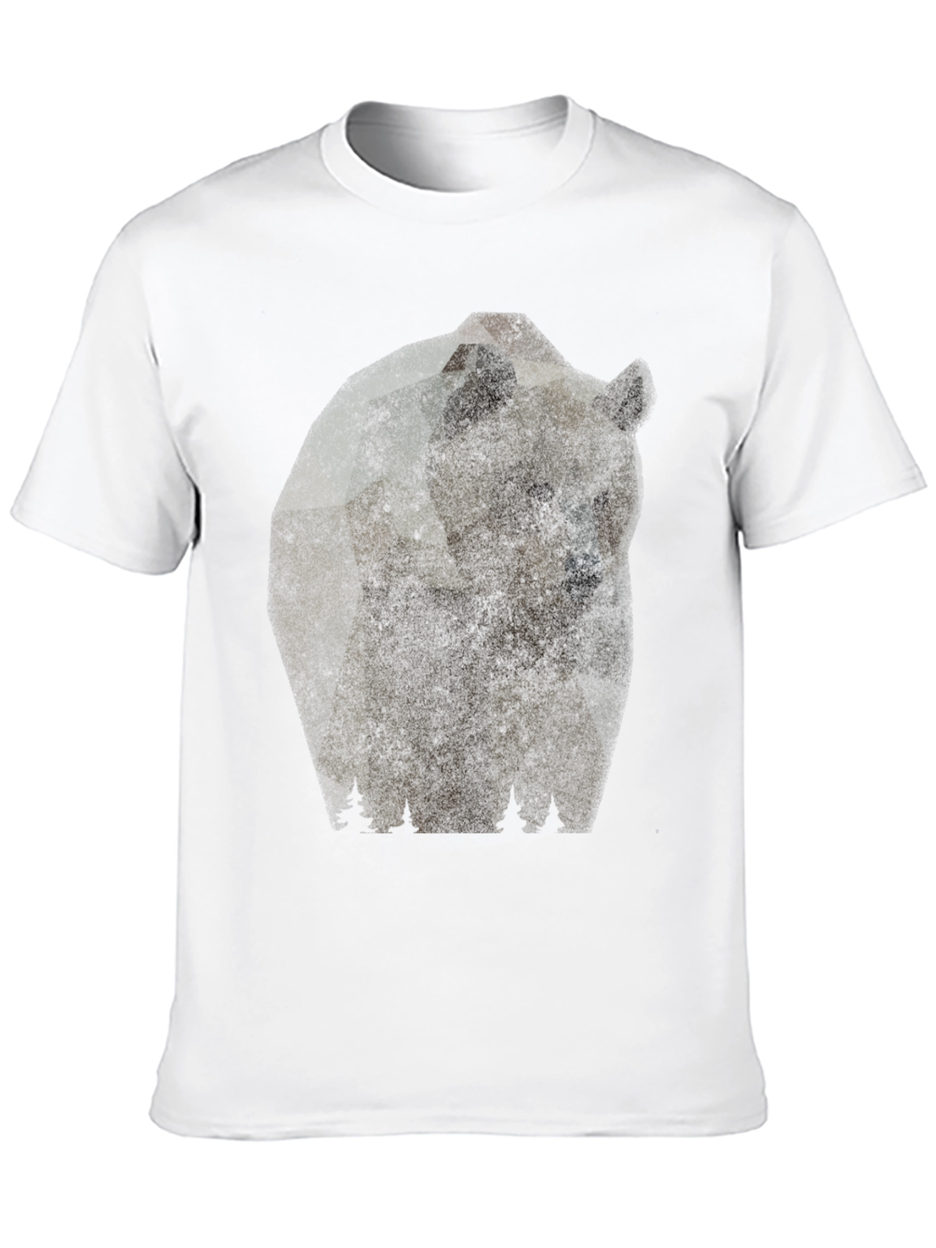 Bear Graphic Print Mens Black T-Shirt