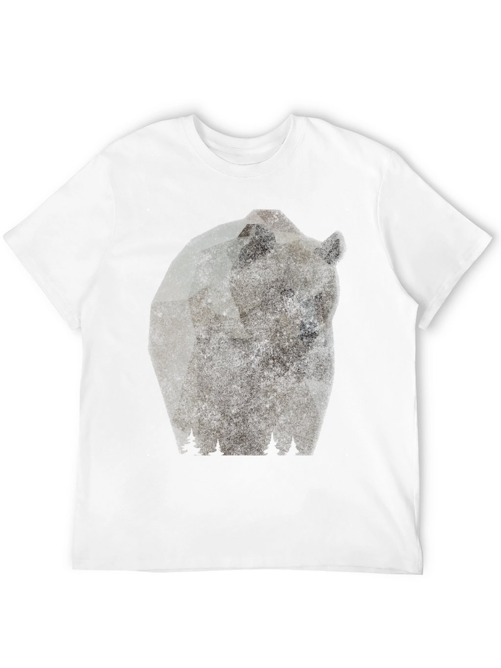 Bear Graphic Print Mens Black T-Shirt