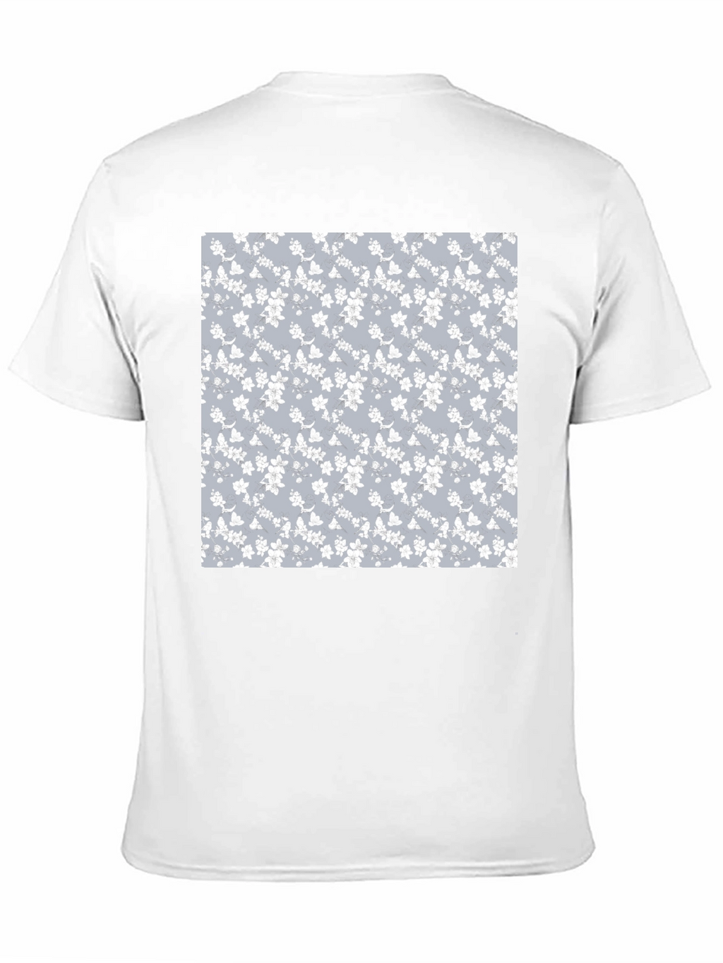 Floral Pattern T-Shirt - Black Cotton Blend