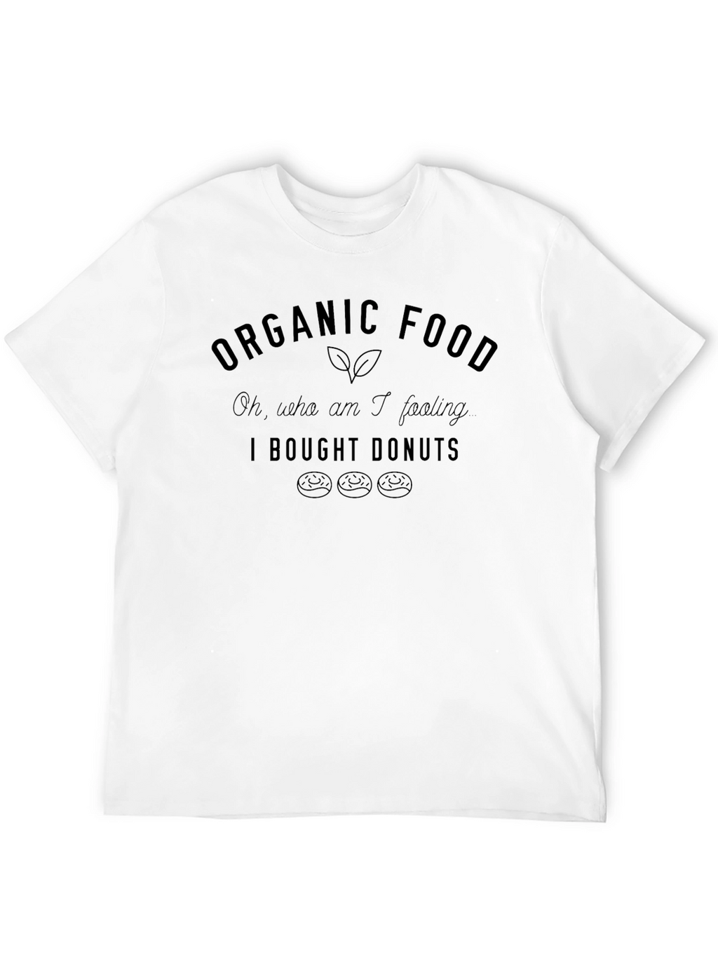 Organic Food? Donuts T-Shirt - Black Casual Tee