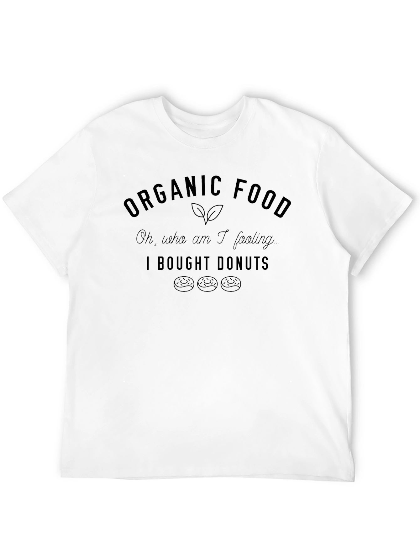 Organic Food? Donuts T-Shirt - Black Casual Tee