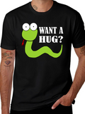Want a Hug? Funny Snake Cartoon Graphic T-Shirt