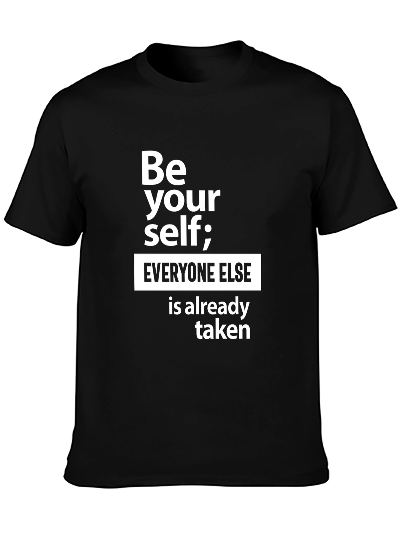 Be Yourself Graphic Tee - Inspirational Black T-Shirt
