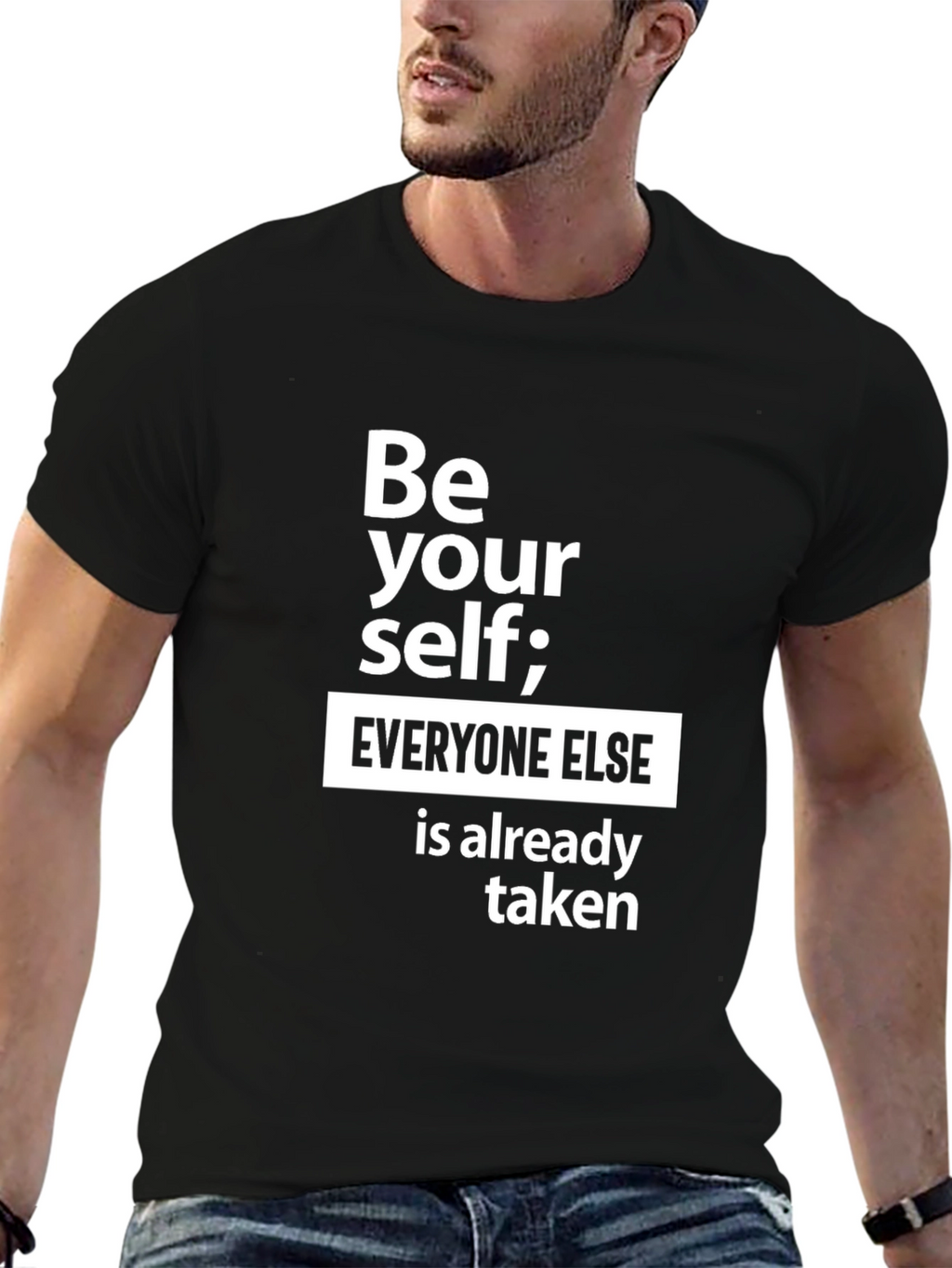 Be Yourself Graphic Tee - Inspirational Black T-Shirt