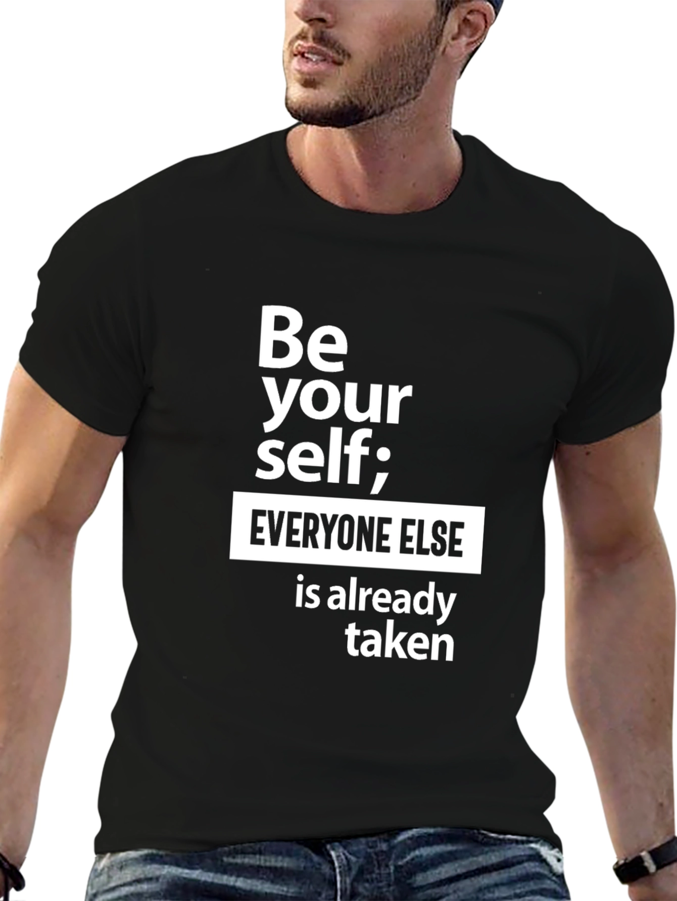 Be Yourself Graphic Tee - Inspirational Black T-Shirt