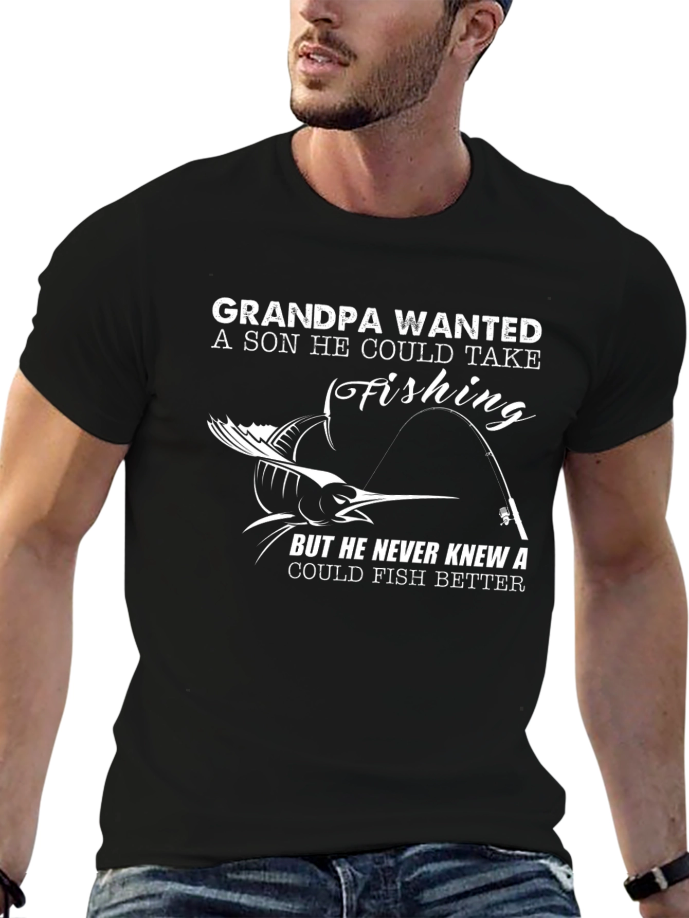 Grandpa Fishing T-Shirt - Novelty Graphic Tee