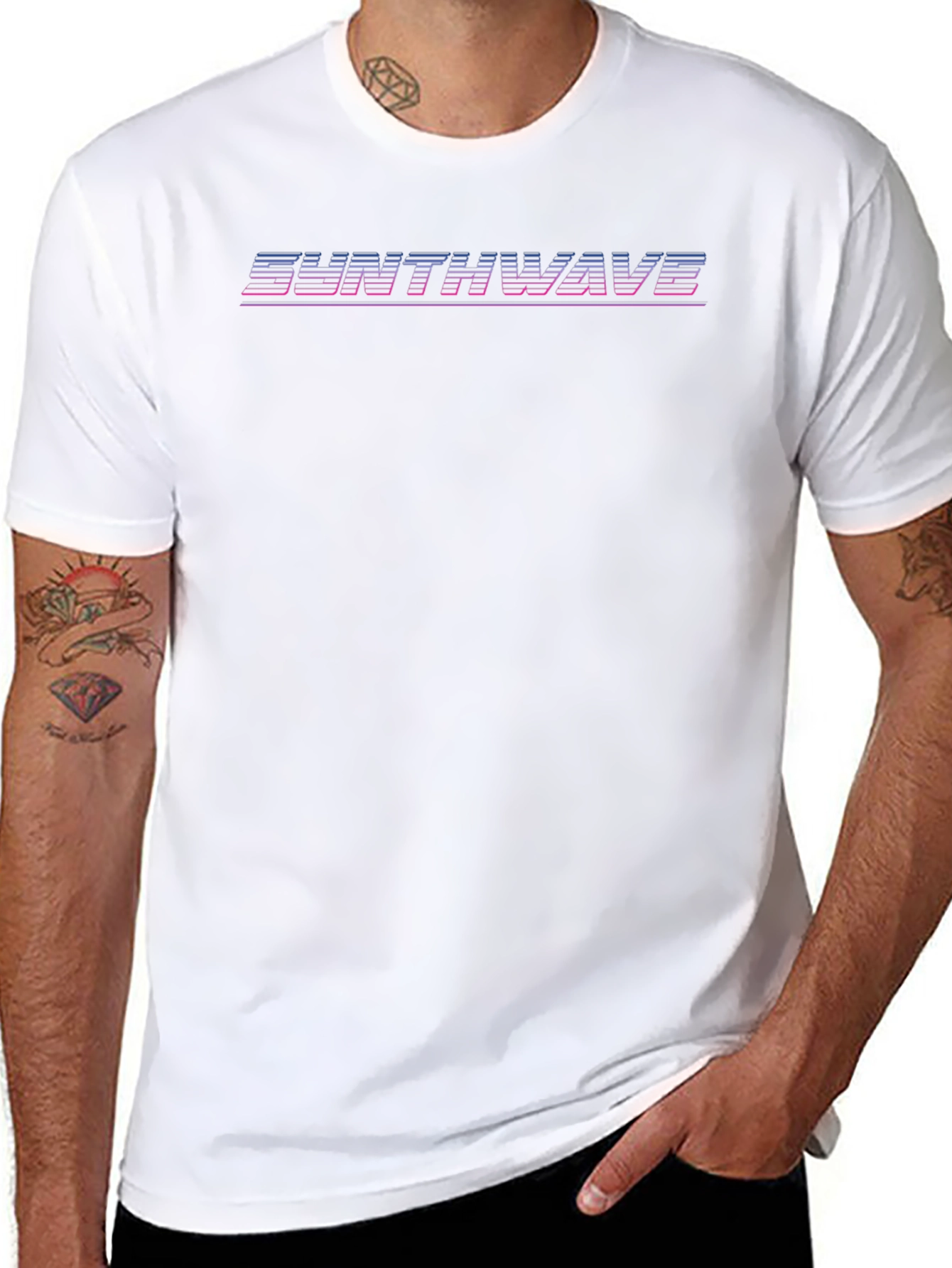 Synthwave Retro Style T-Shirt - Black